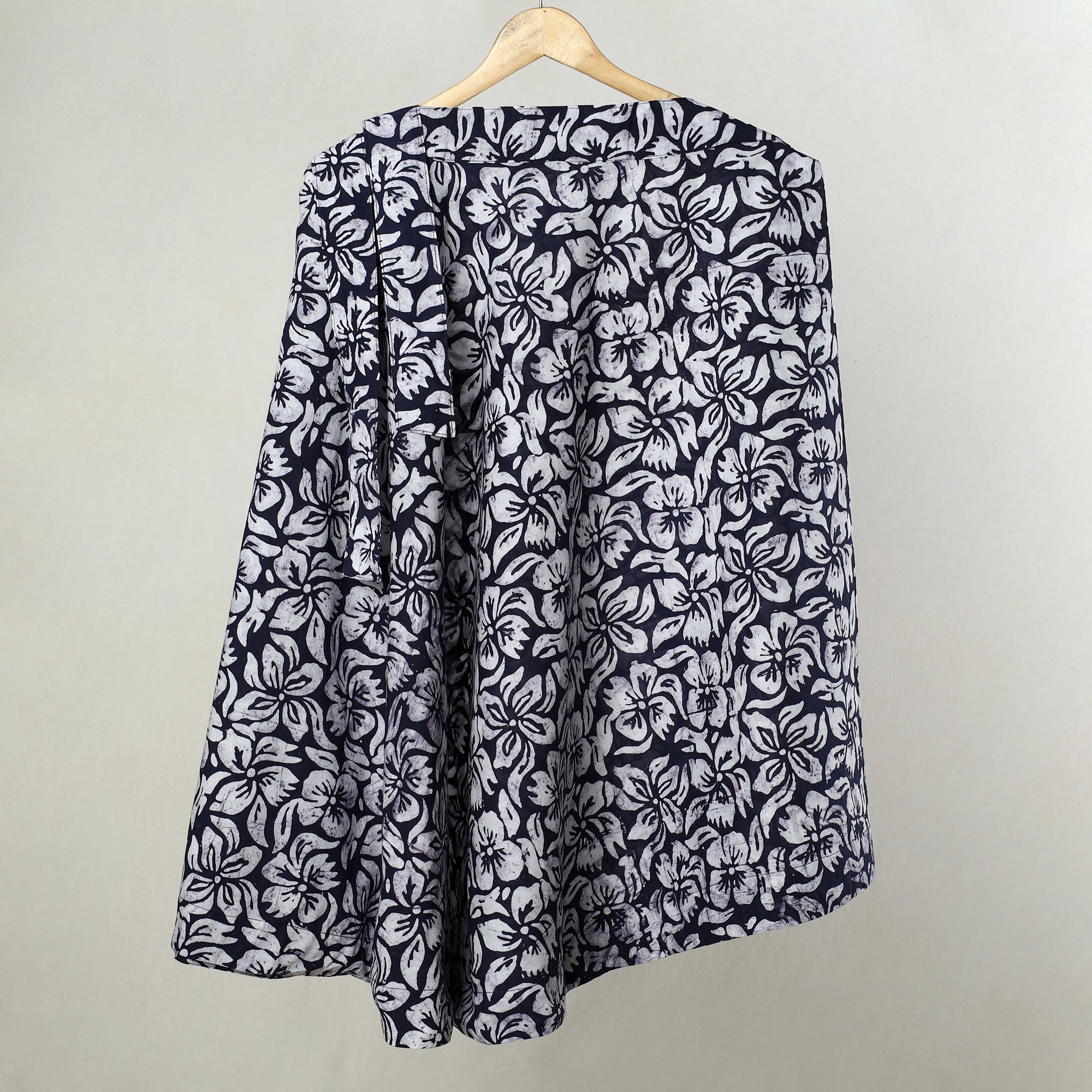 NOORI BAZAR Blue - Hand Batik Printed Cotton Wrap Around Skirt 10