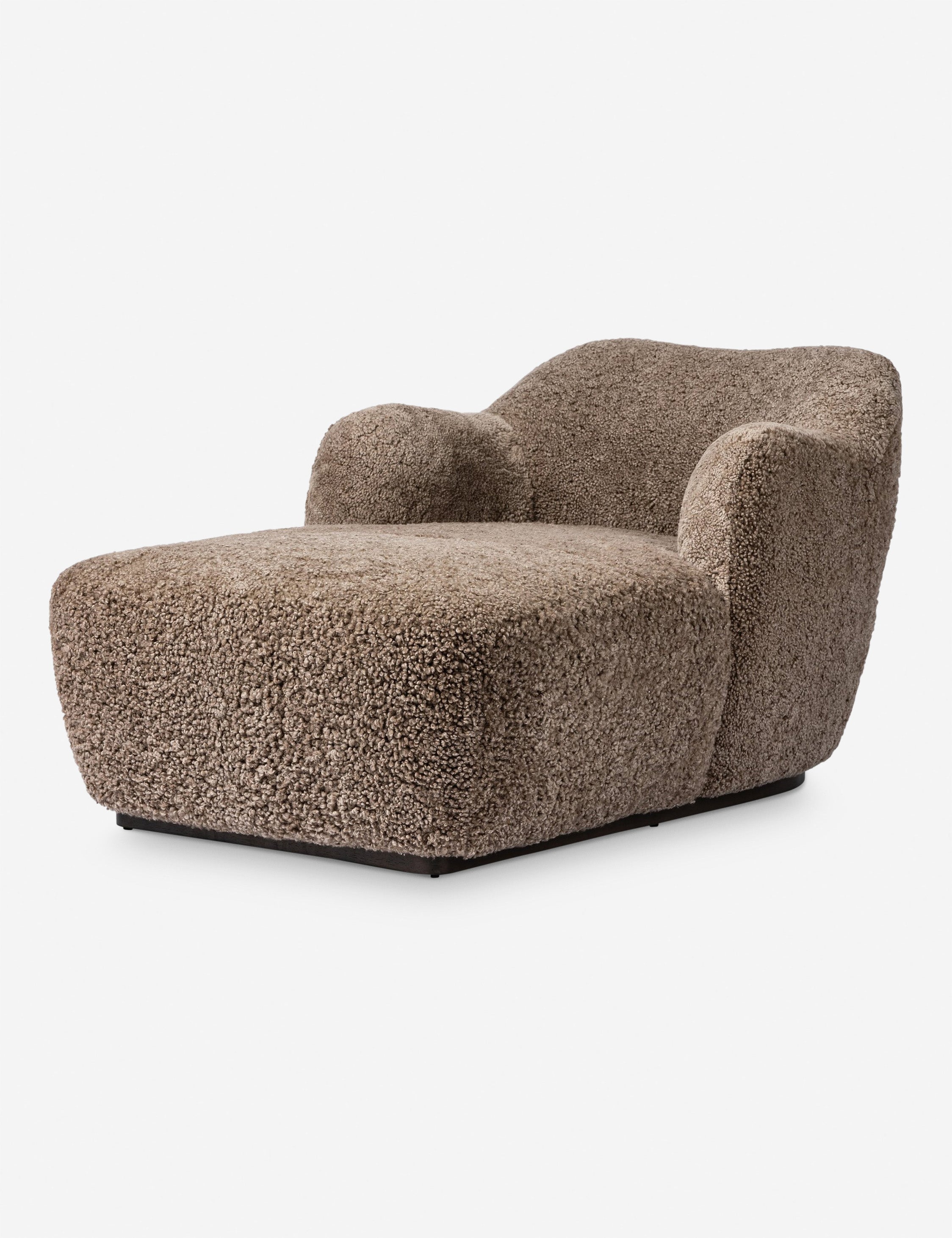 Lulu and Georgia Selkie Chaise – Taupe Shearling