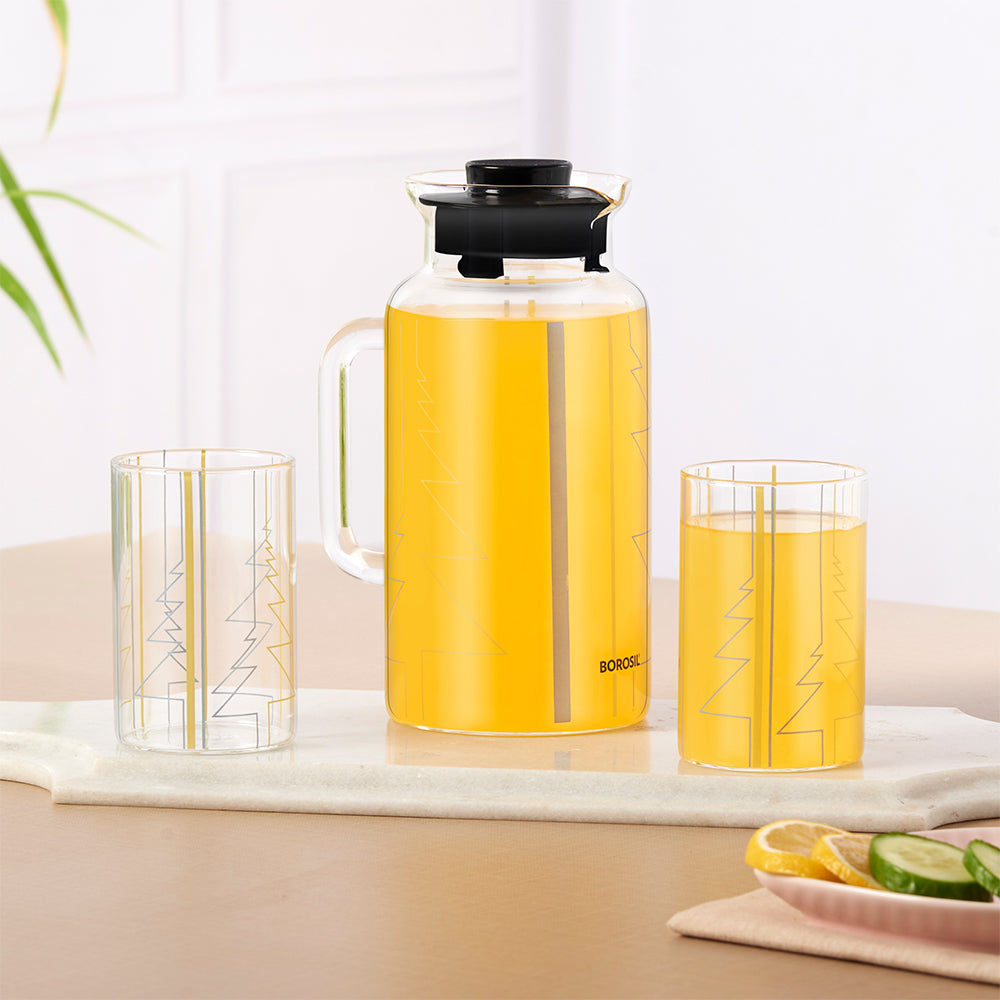 Borosil Sintra Set Multipurpose Glass Jug with Glasses | Set of 5 Pcs - view 2