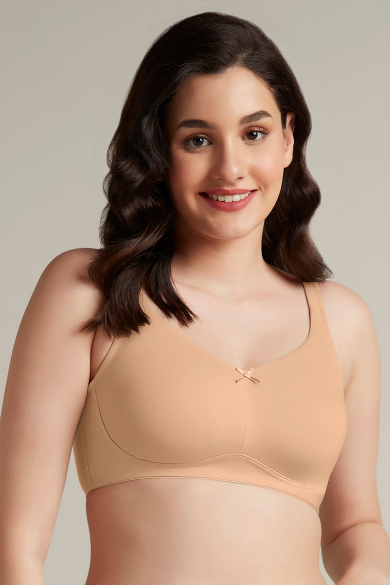 Amante Dreamy comfort Non-Padded Non-Wired Cotton Bra - Sandalwood