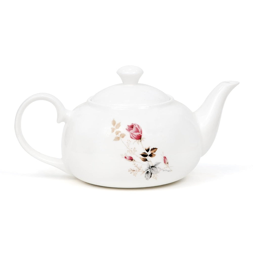 Clay Craft Ceramic Floral Printed 1100 ML Tea Pot Kettle | White | 1 Pc - view 4