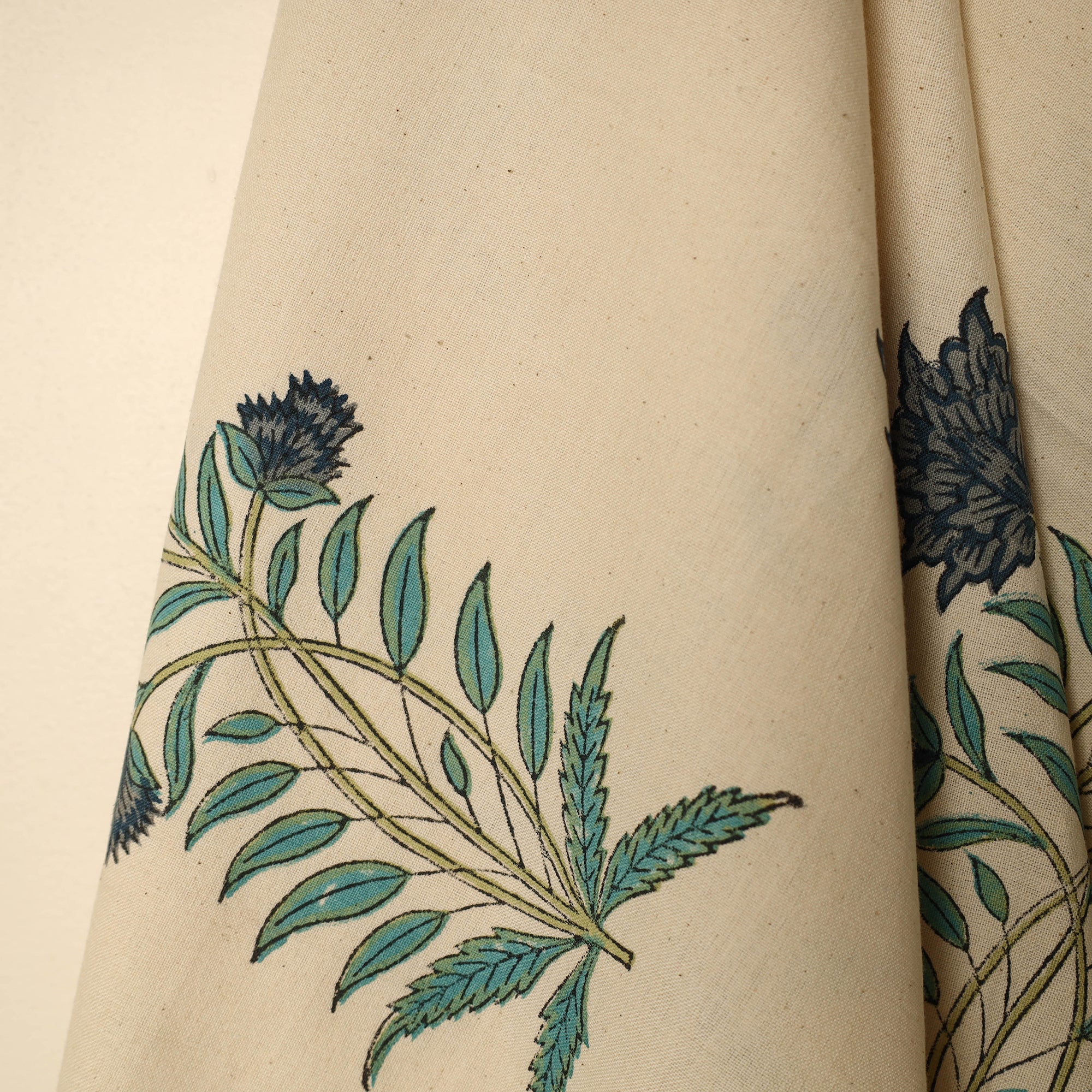 ARTISAN HAND BLOCK PRINTS Beige - Block Printed Handloom Cotton Sanganeri Towel 46 - view 3