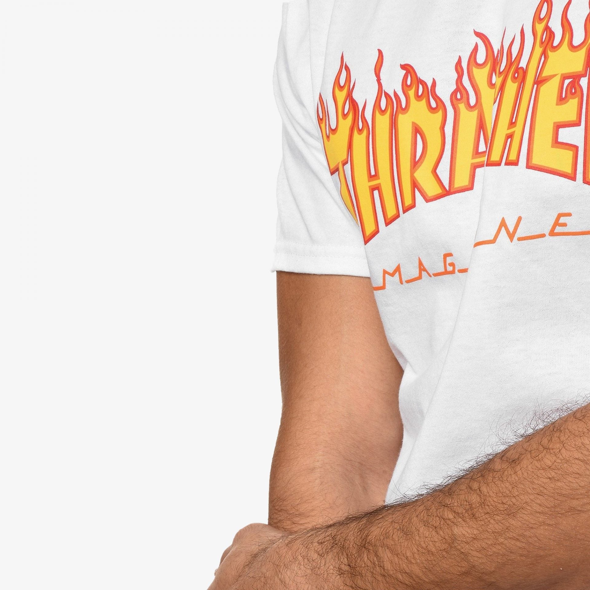 Thrasher | FLAME LOGO T-SHIRT { WHITE - view 3