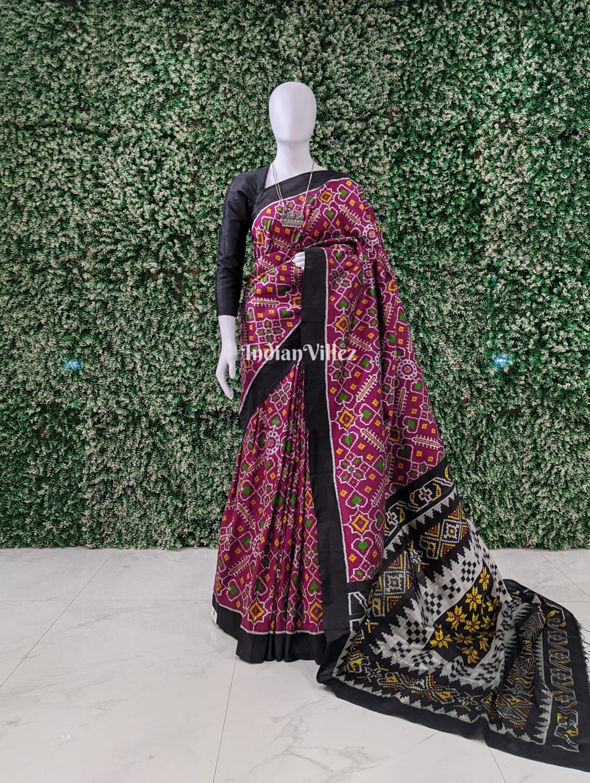 IndianVillèz Rajkot Patola Inspired Odisha Handloom Contemporary Silk Saree