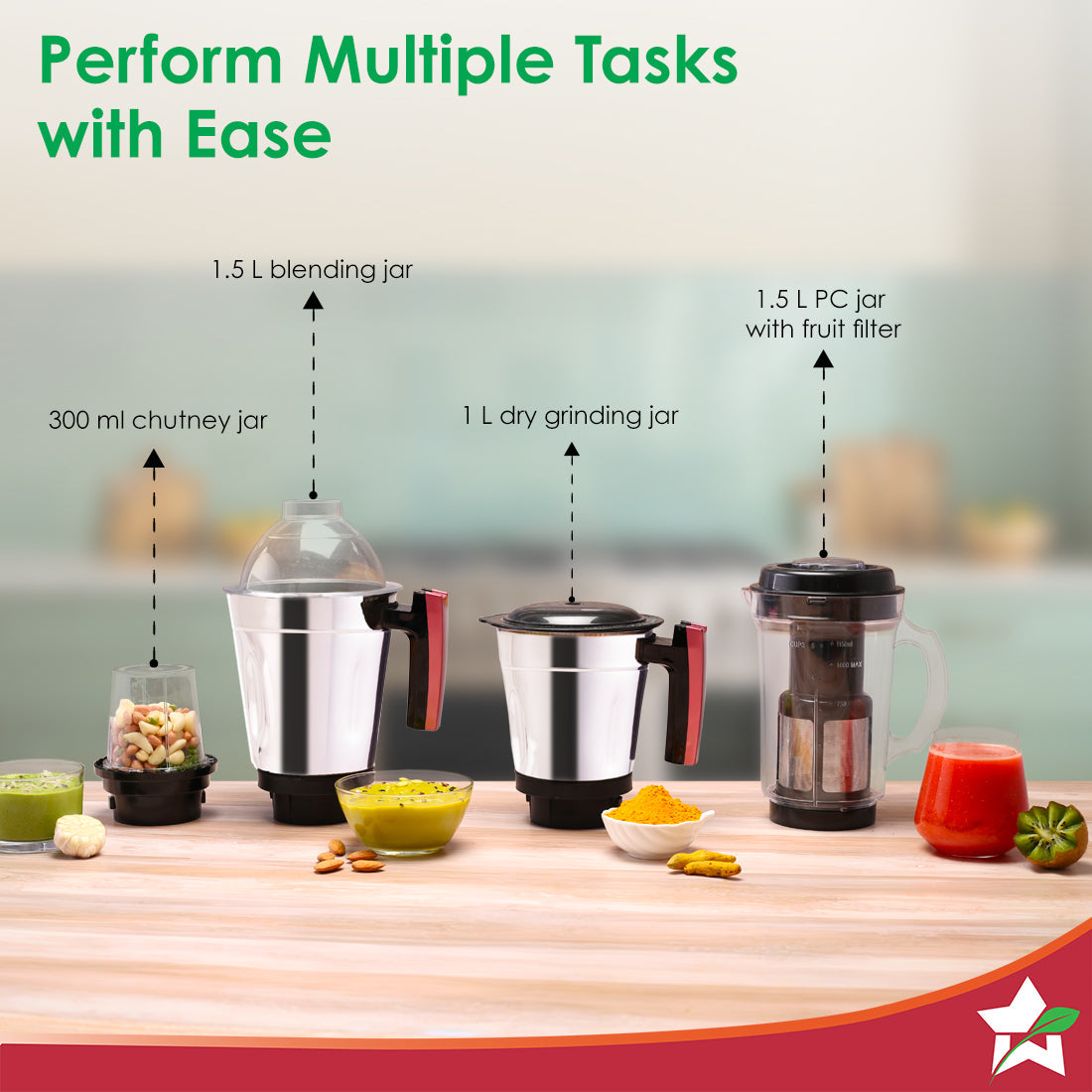 Wonderchef Select Mixer Grinder 750W 4 Jar . - view 5