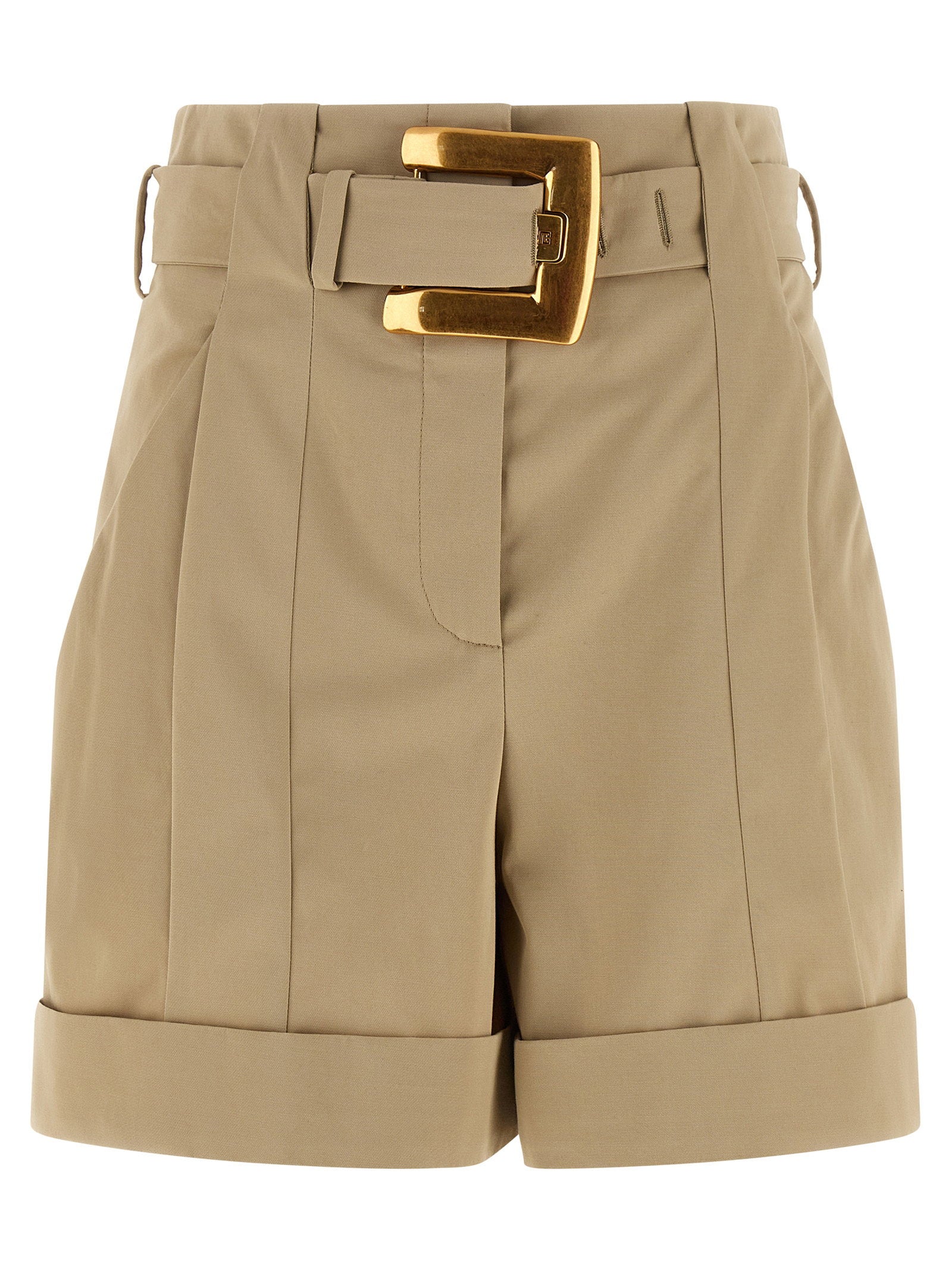 Balmain Anthem Buckle Shorts – 100% cotton