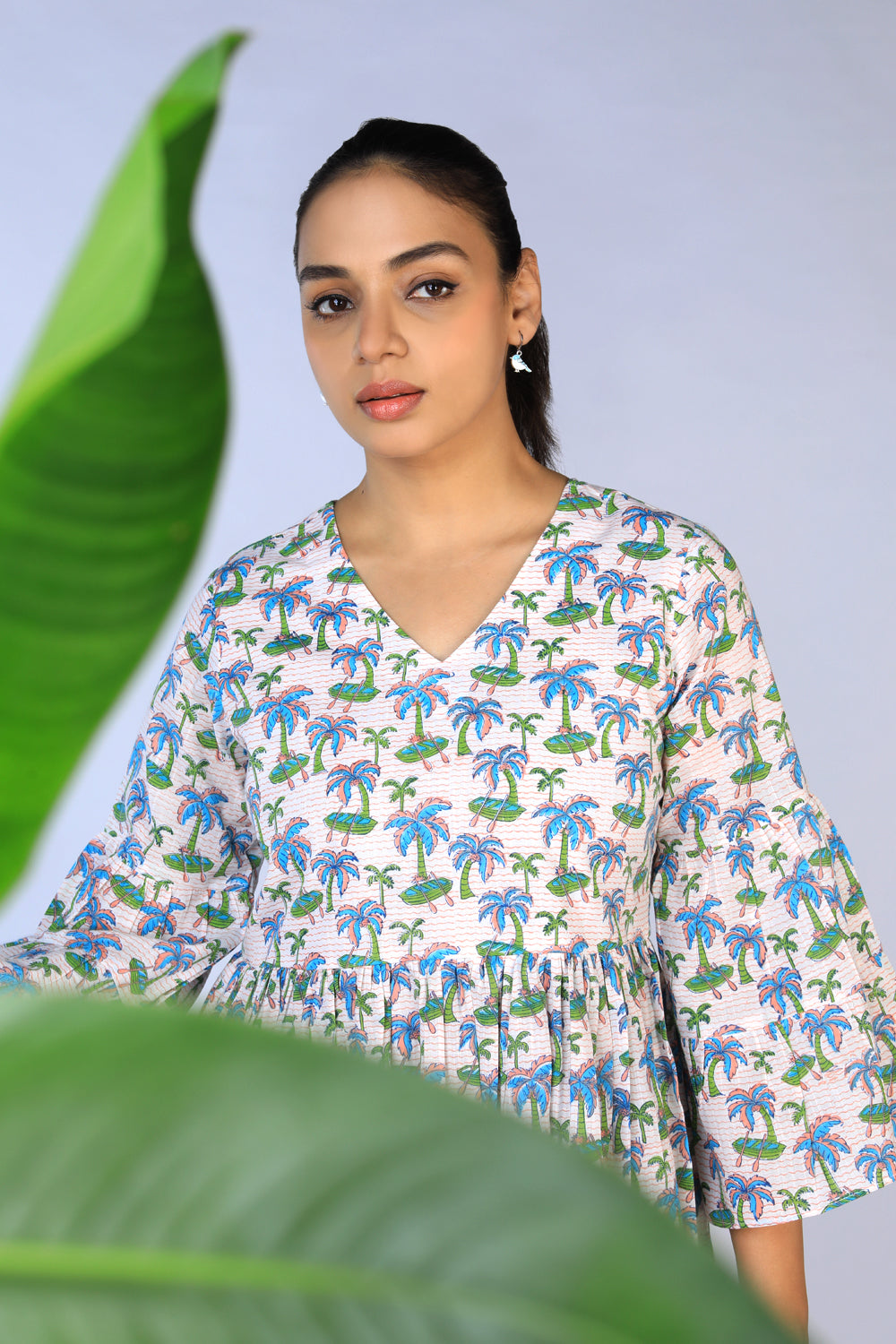 Kalanjali Ethnics Handblock Printed gathered Dress - view 11