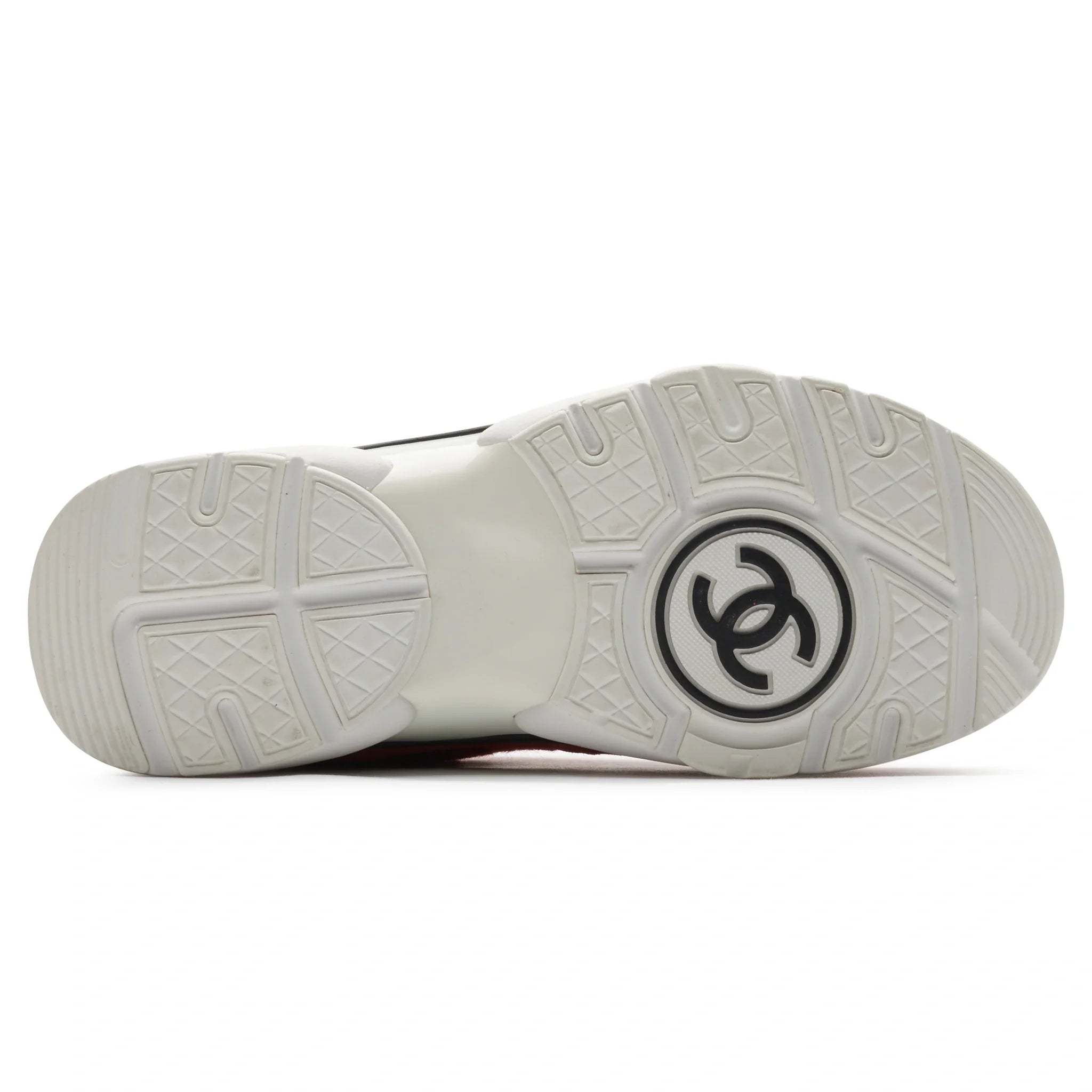 Chanel CC Logo Suede Red Tweed Sneaker - view 5