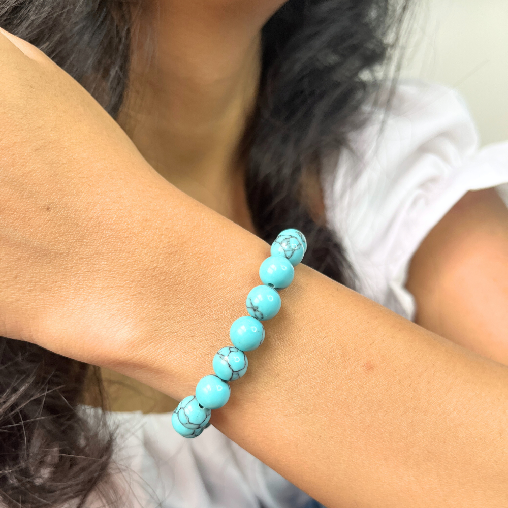 brantashop Turquoise Blue Natural Crystal Healing Bracelet For Women