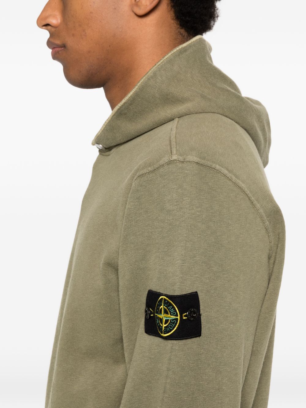 Stone Island Logo cotton hoodie – 100% Cotone - view 2