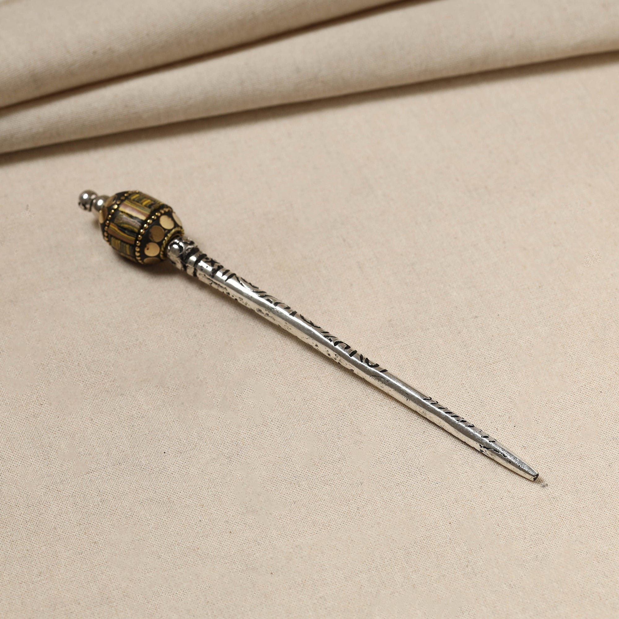 WHITE RIVER STORIES Antique Finish Oxidised German Silver Juda Stick
