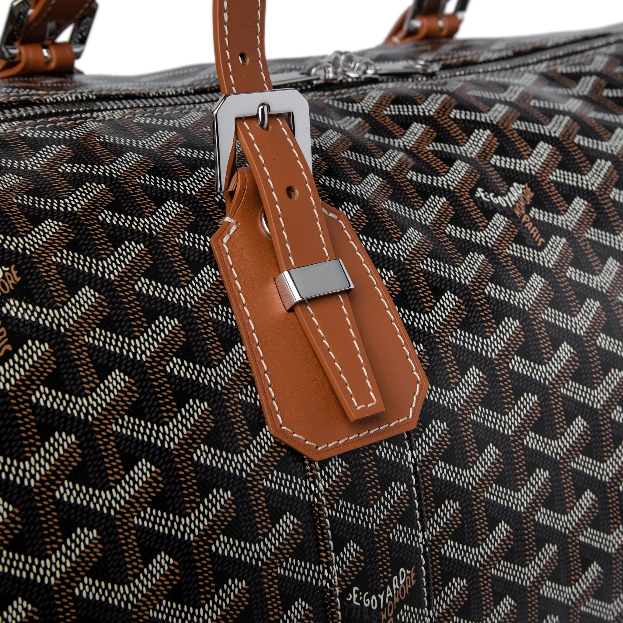 Goyard Boston 50 Black Tan Bag With Strap - view 4