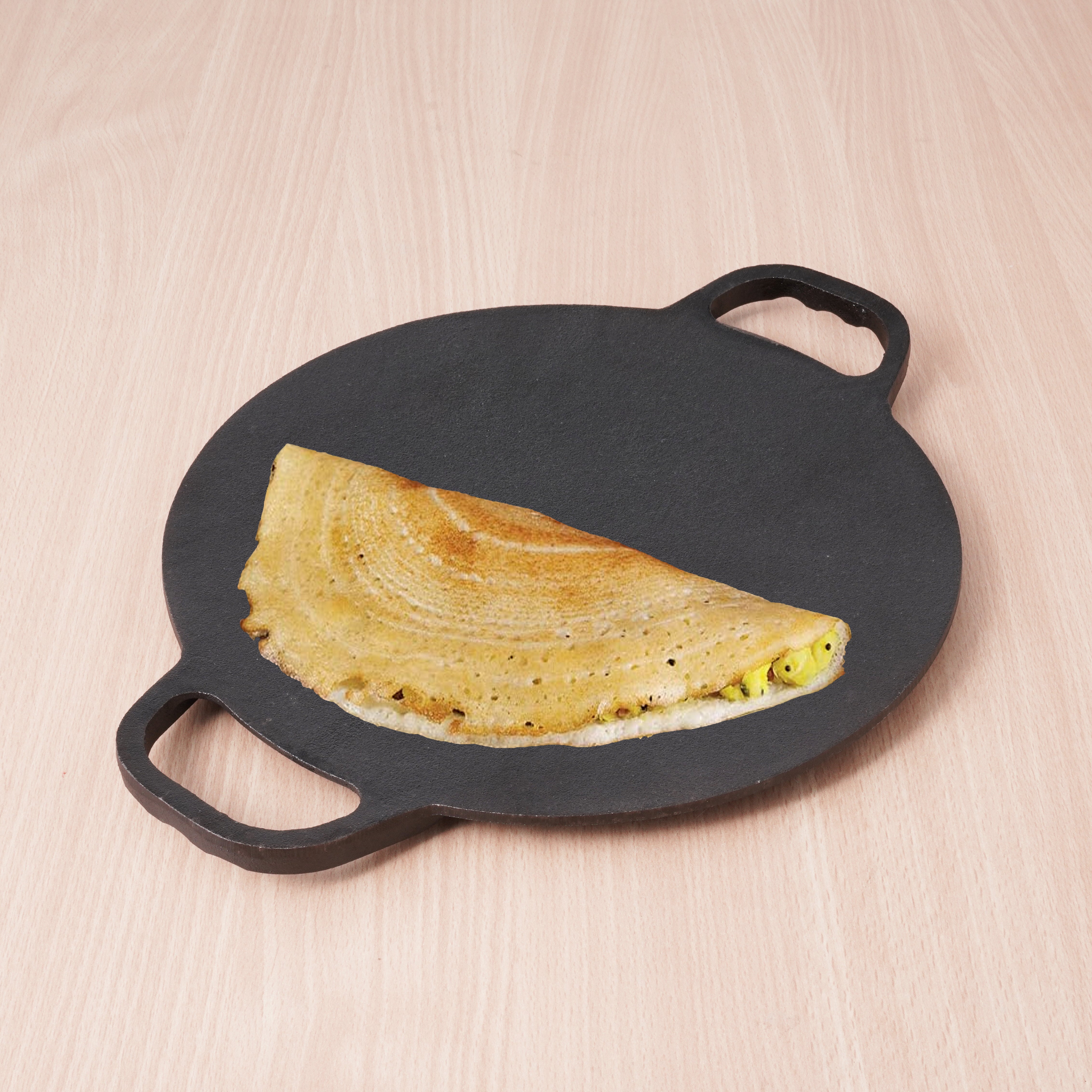 The Indus Valley Cast Iron Double Handle Concave Tawa