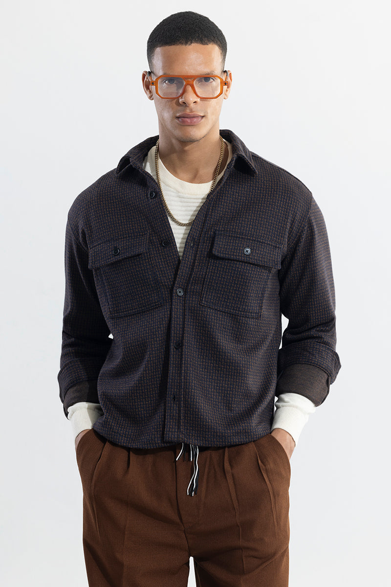 SNITCH Spoondrift Brown Overshirt