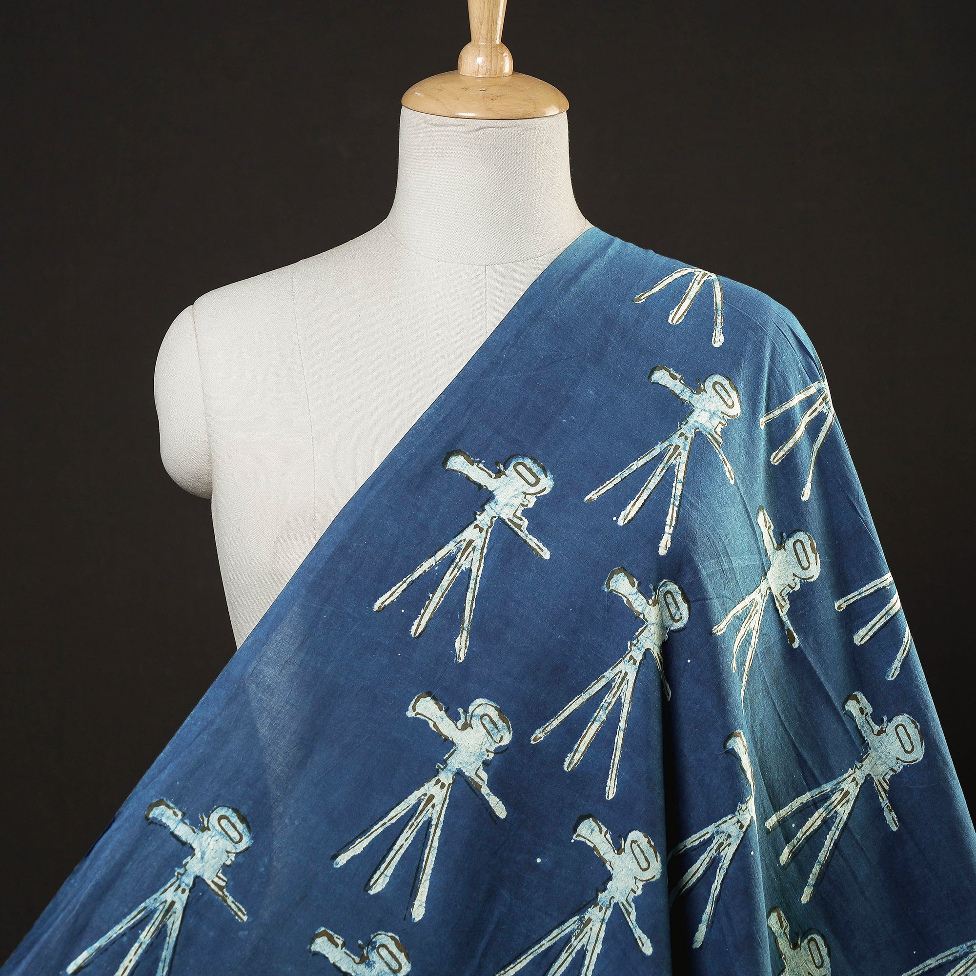 BINDAAS UNLIMITED Blue - Bindaas Block Printed Cotton Natural Dyed Fabric