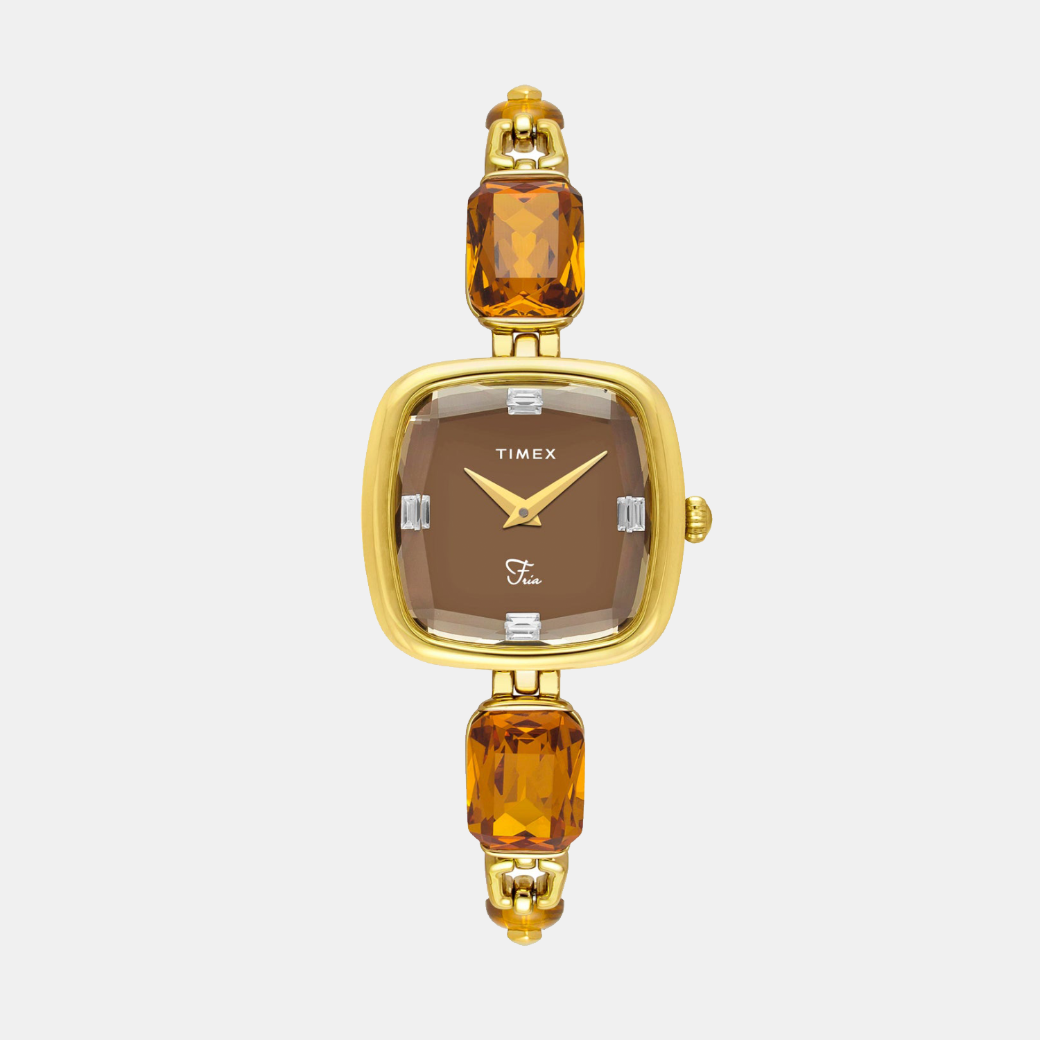 Timex Fria Women Quartz Brown Dial Analog Brass Watch TWEL21200