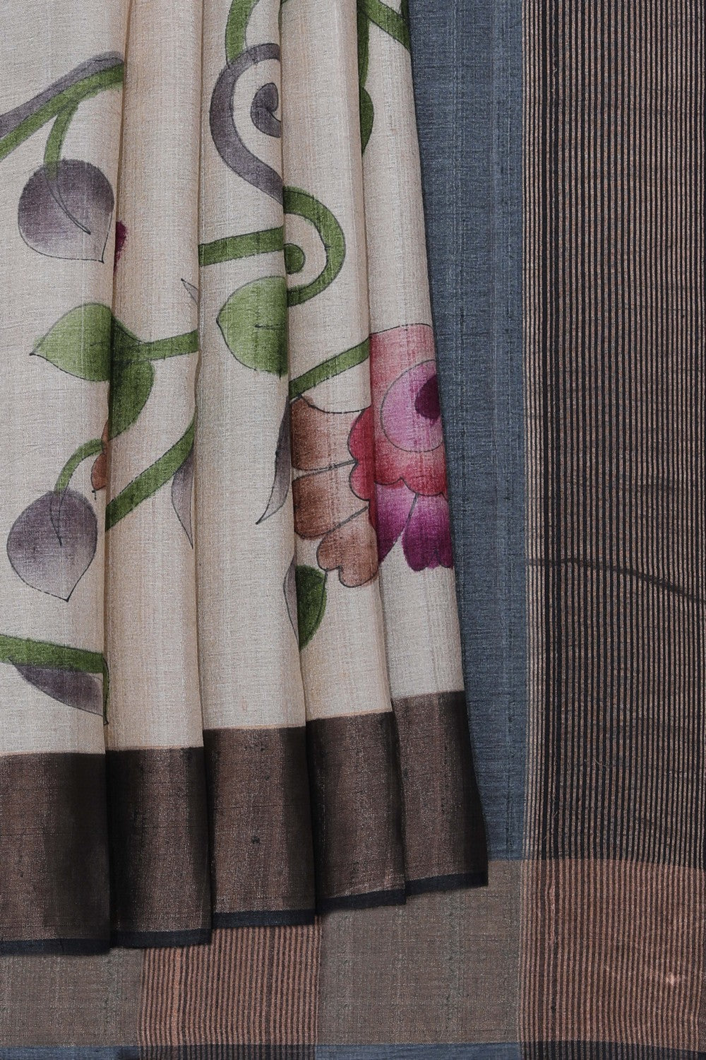 Kalanjali Kalamkari Off-White Saree – Women's