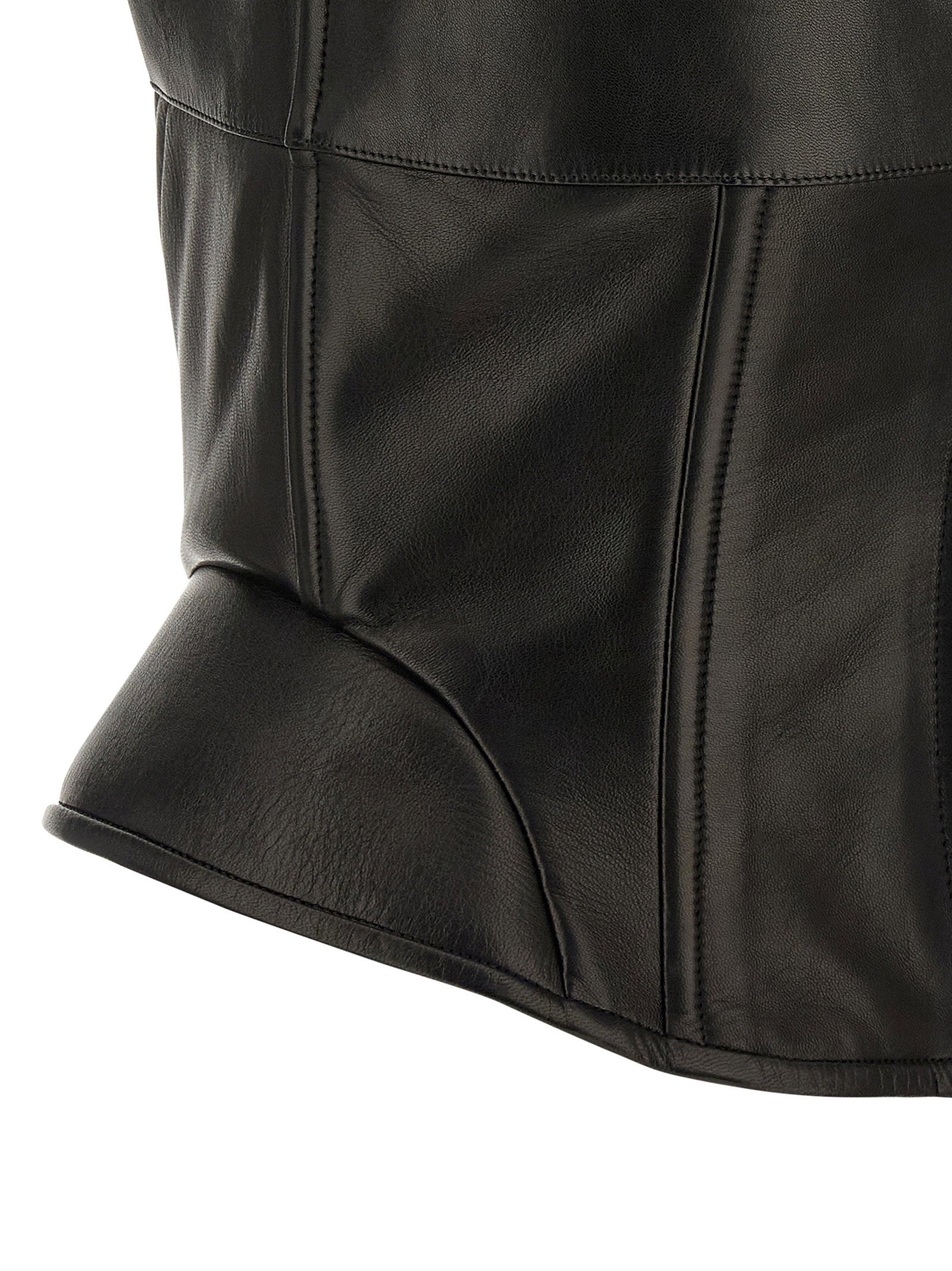 Ermanno Scervino Peplos Leather Top – 100% sheep leather - view 4