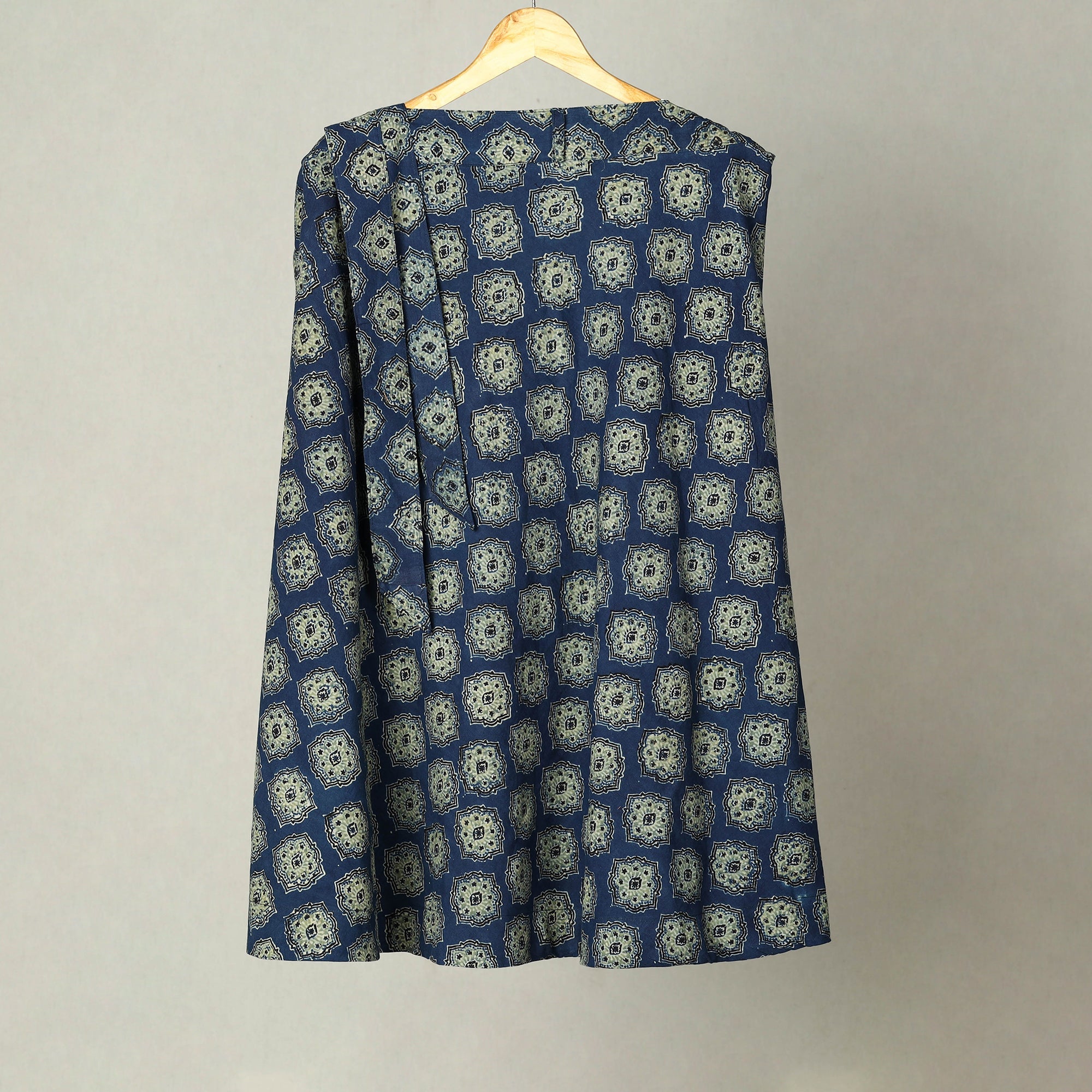 NOORI BAZAR Blue - Block Print Cotton Wrap Around Ajrakh Skirt 14