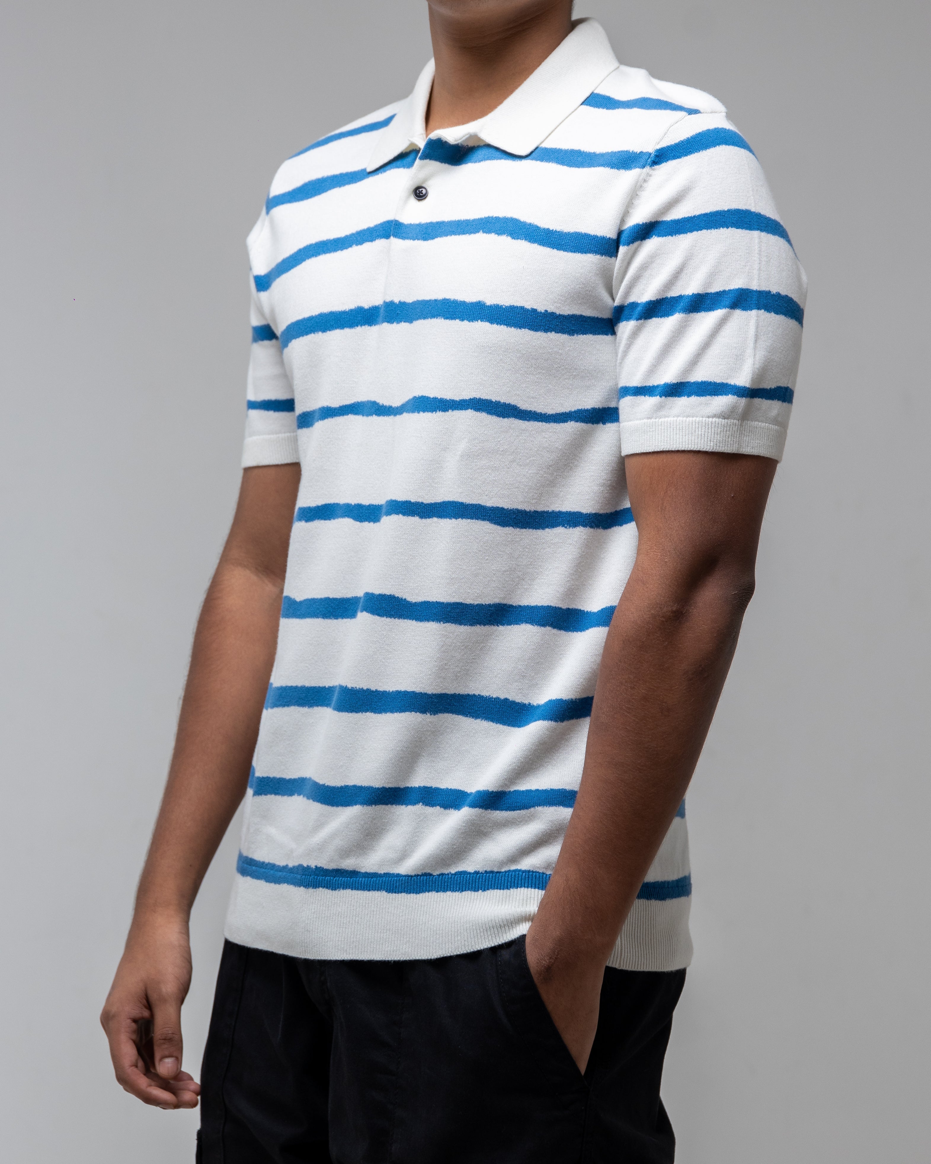 Ted Baker Painted Stripe Knitted Polo Shirt - view 2