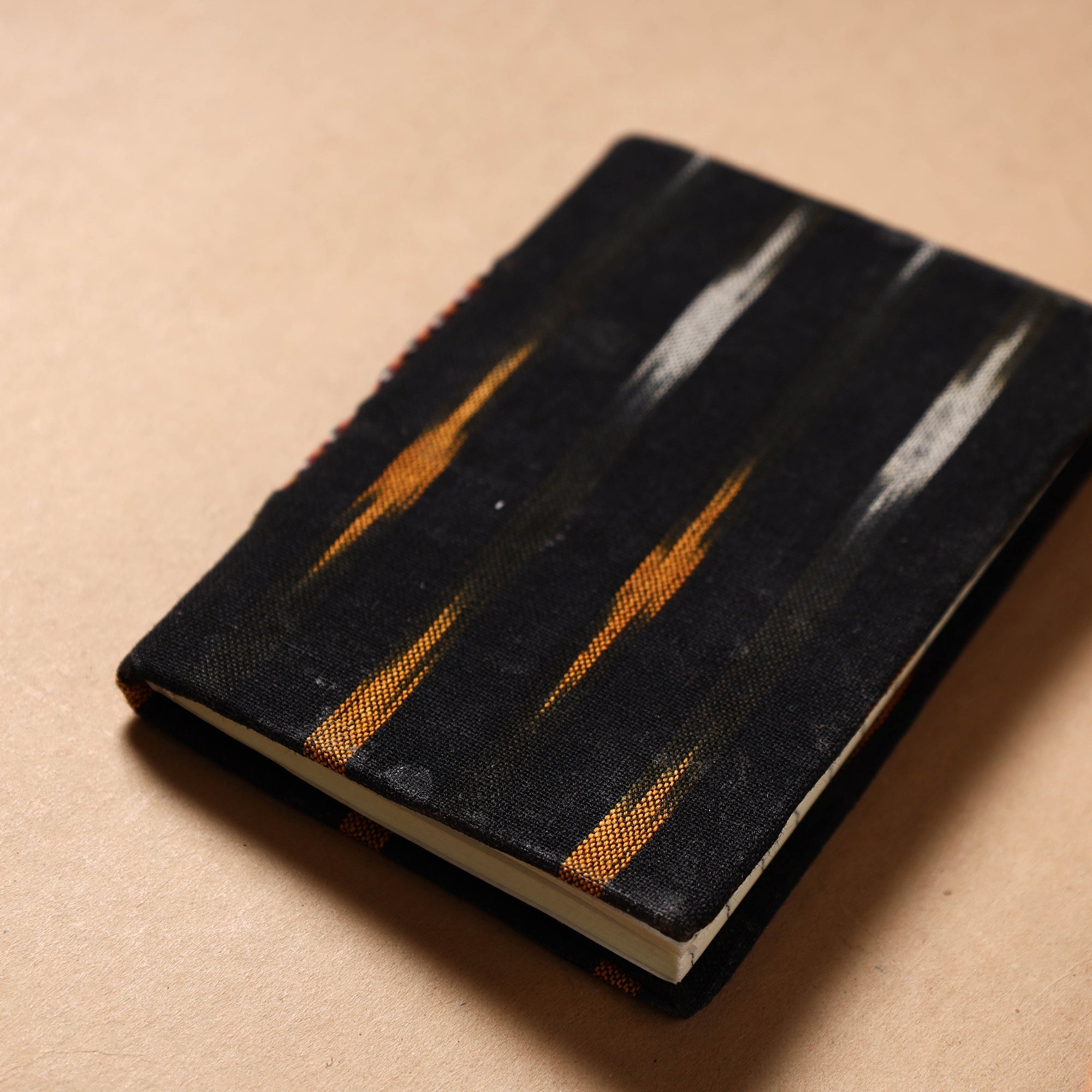 CHUTNEY CRAFT STUDIO Black - Ikat Fabric Cover Handmade Paper Notebook (5 x 3.5 in) - view 2
