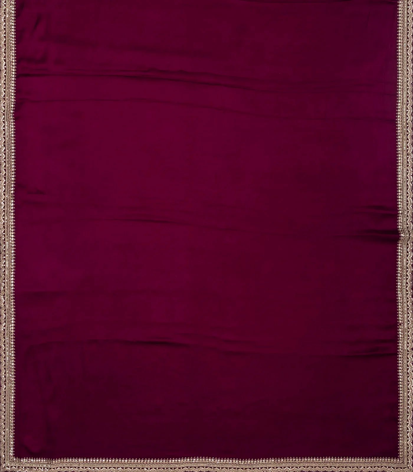 RmKV Burgundy Woven Plain Satin Saree With Embroidered Border - view 4