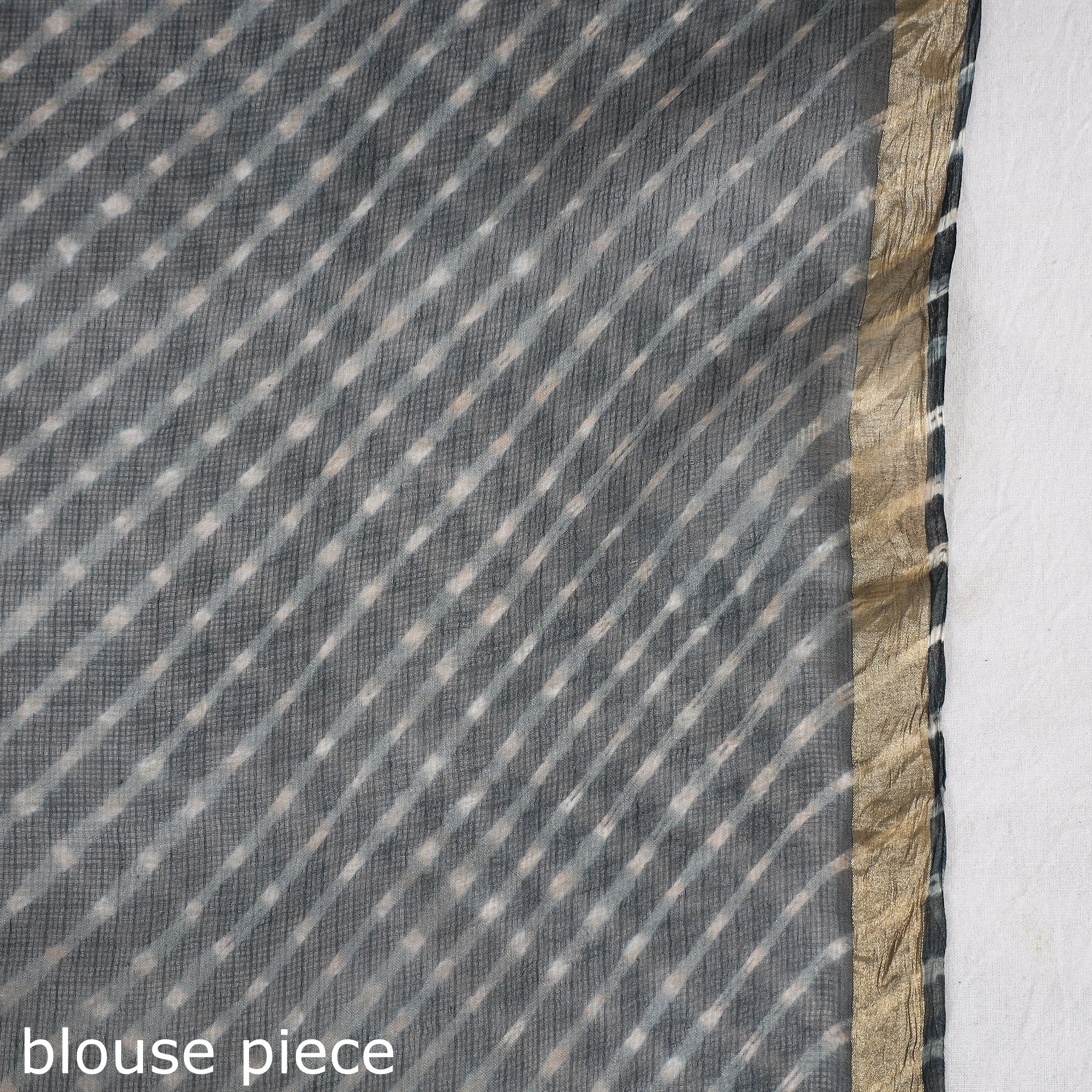 LEHARIYA BY BADSHAH MIYAN Black - Leheriya Tie-Dye Kota Doria Silk Saree - view 7