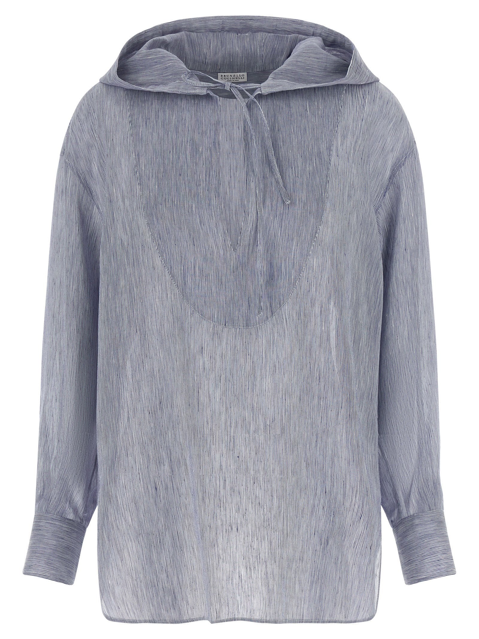 Brunello Cucinelli Hooded Shirt – 78% linen, 22% silk