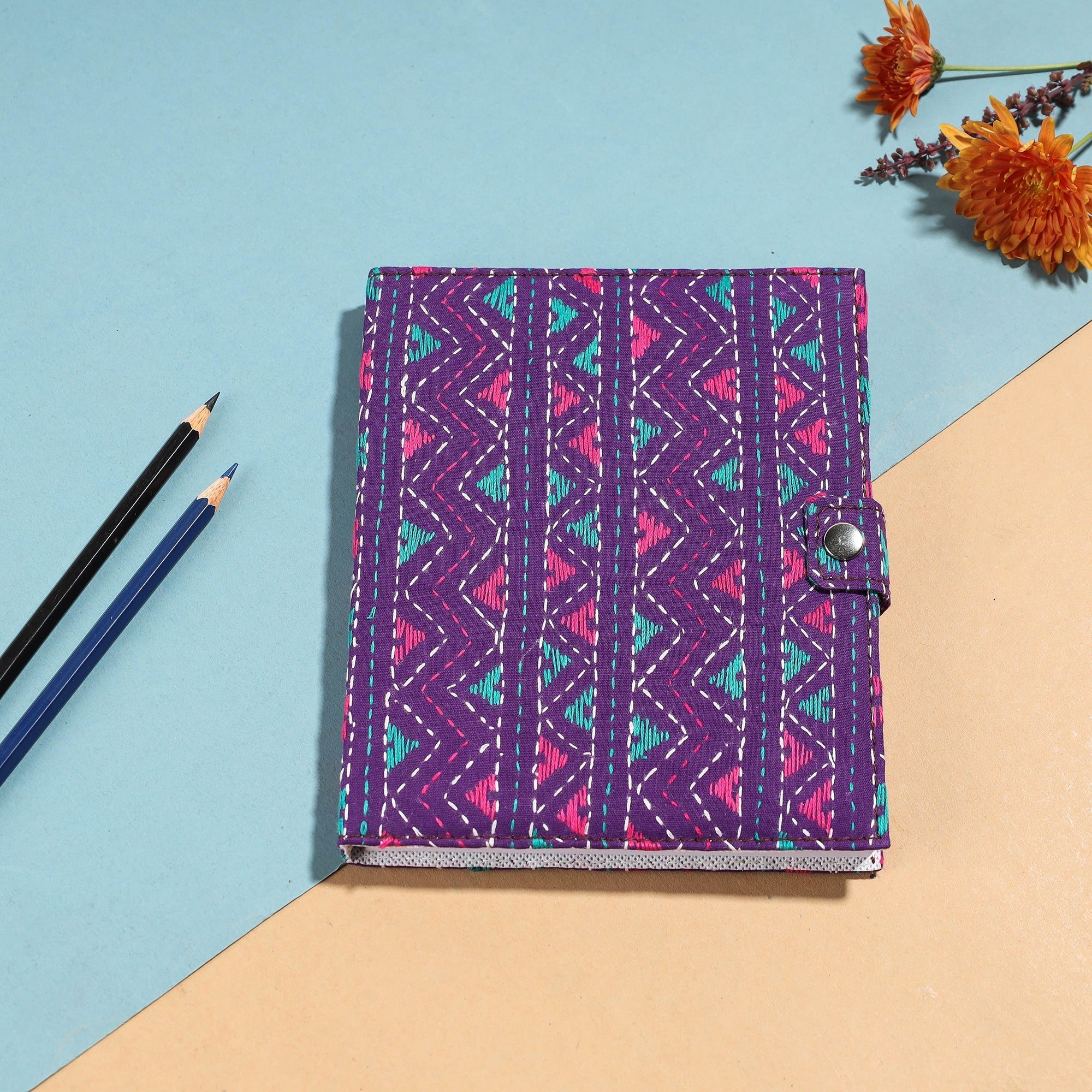 ASALKAAR Bengal Kantha Work Handcrafted Notepad (7 x 6 in)