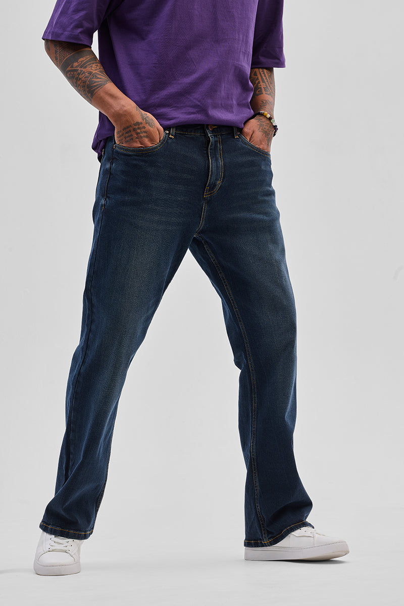 SNITCH Navy Bootcut Jeans