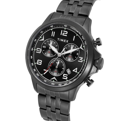 Timex E Class Men Black Round Dial Analog Chronograph Watch 47.7mm TWEG25103 - view 2