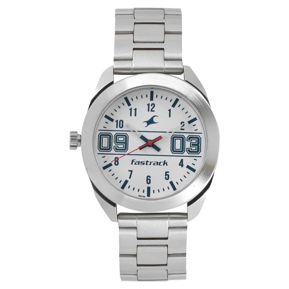 Fastrack Varsity White Dial & Stainless Steel Strap - view 4