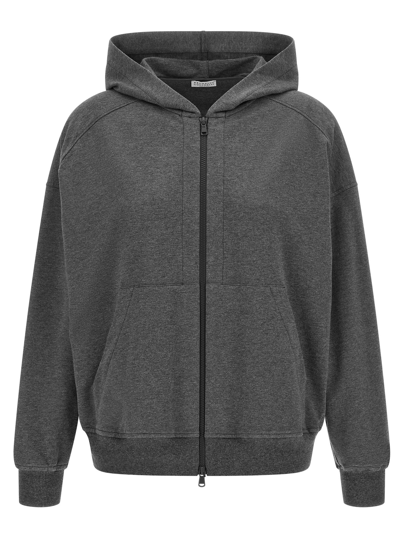 Brunello Cucinelli Shiny Trims Hoodie – 98% cotton, 2% elastane