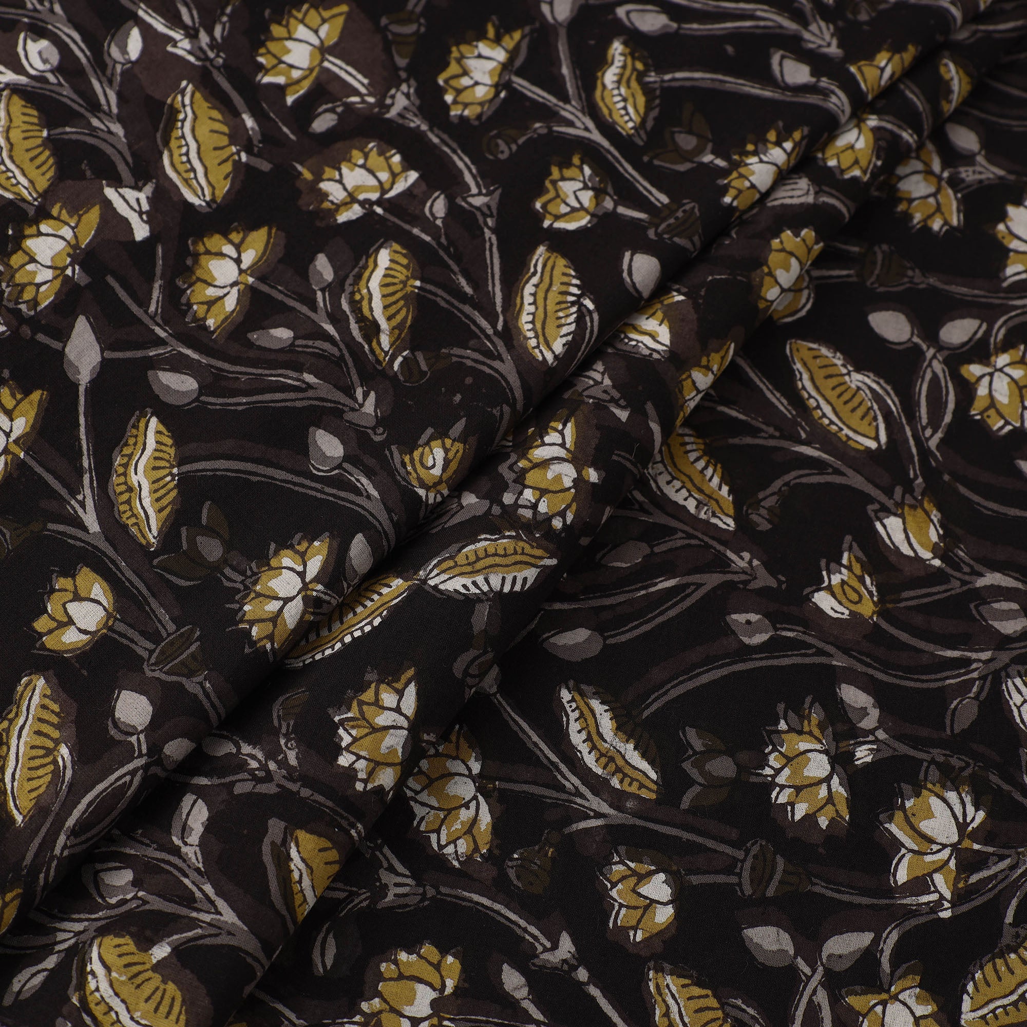 HAVELI CHRONICLES Black - Block Printed Cotton Jahota Fabric 26 - view 2