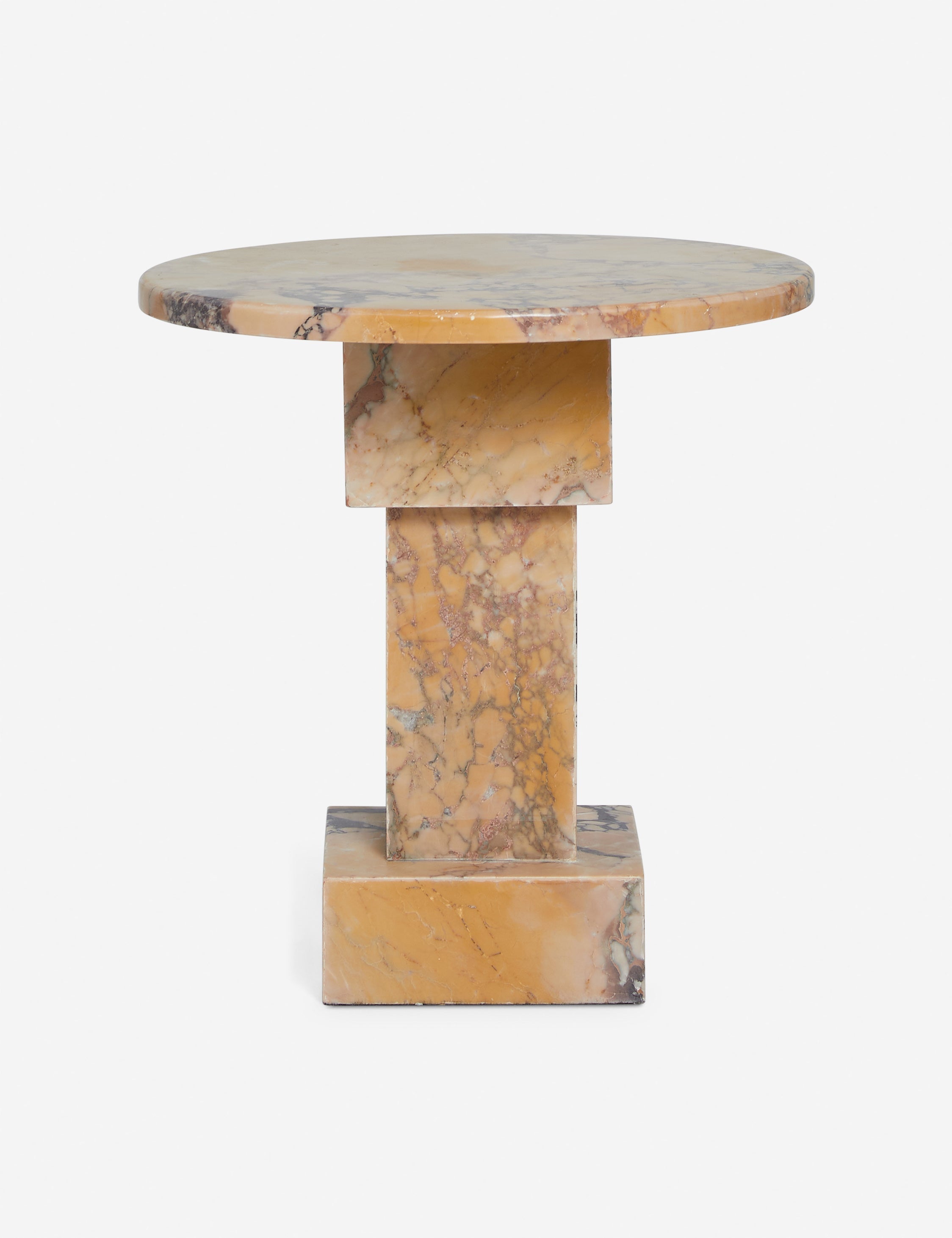 Lulu and Georgia Potts Round Side Table – Orange Marble - view 5
