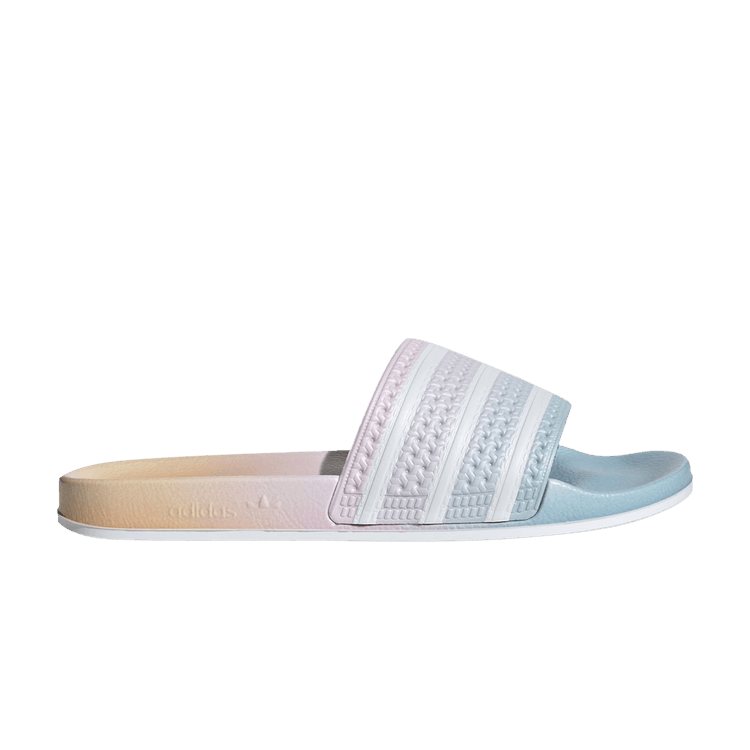 Yeezy adidas Adilette Slides Wonder Blue Cloud White Acid Orange