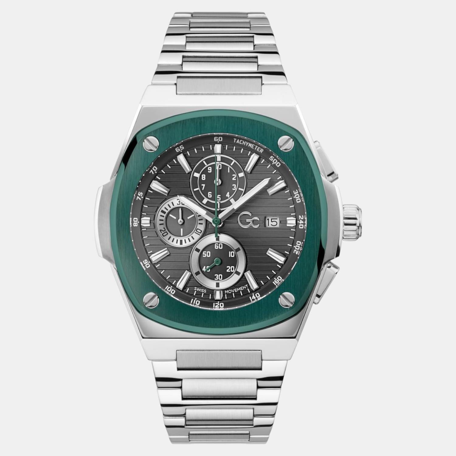Gc Coussin Shape Women Quartz Grey Dial Chronograph Stainless Steel Watch Y99022G5MF - view 2