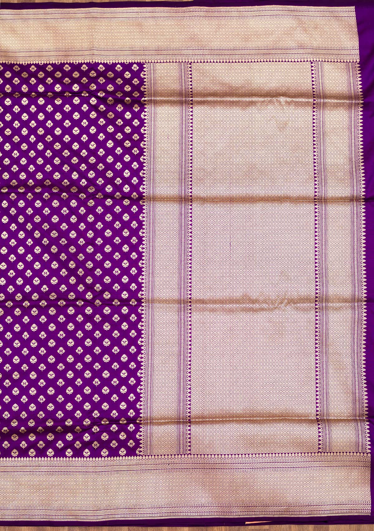 Koskii Purple Zariwork Pure Silk Saree – Women's - view 5