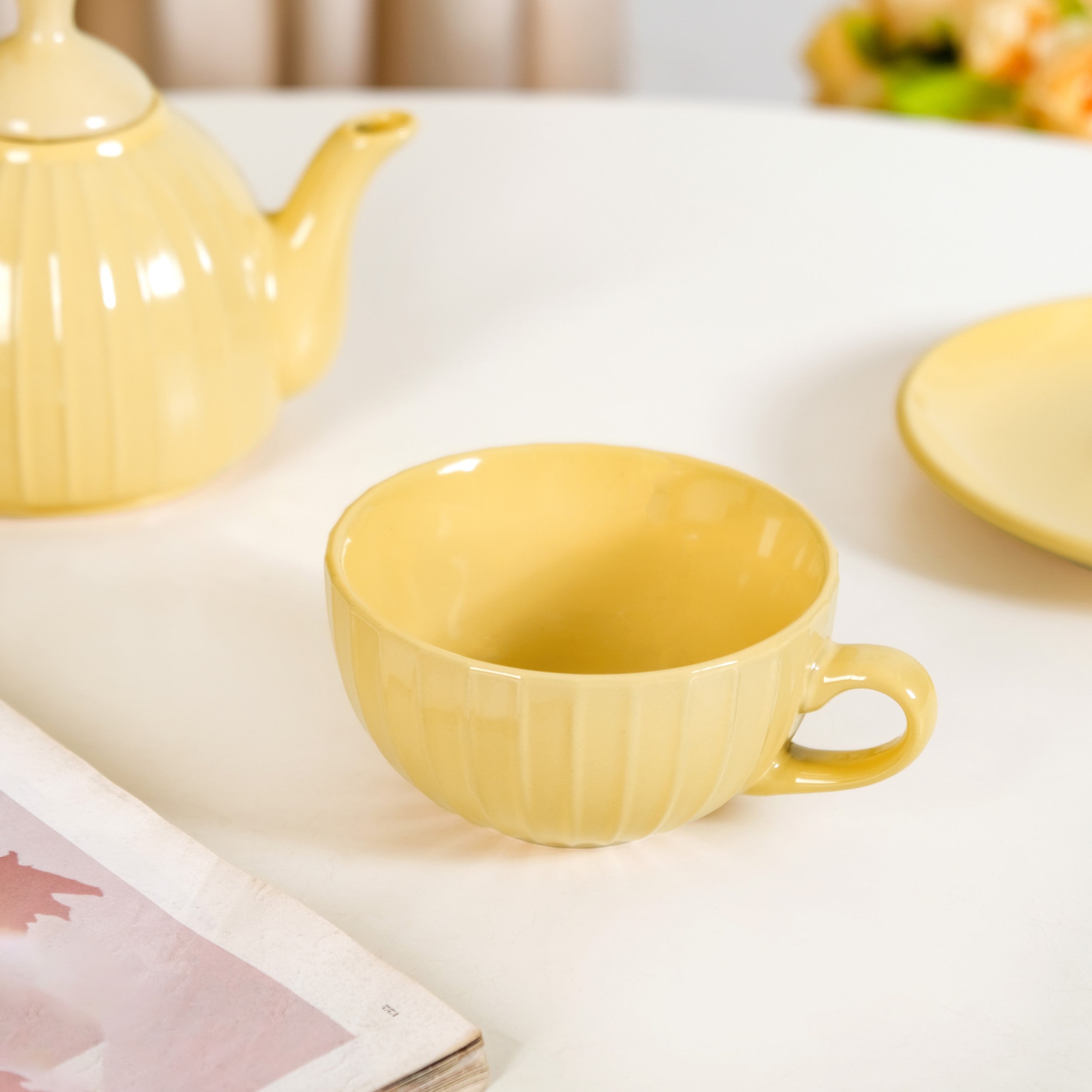 Nestasia Ambrosia Stackable Ceramic Tea Set For 1 Yellow - view 8
