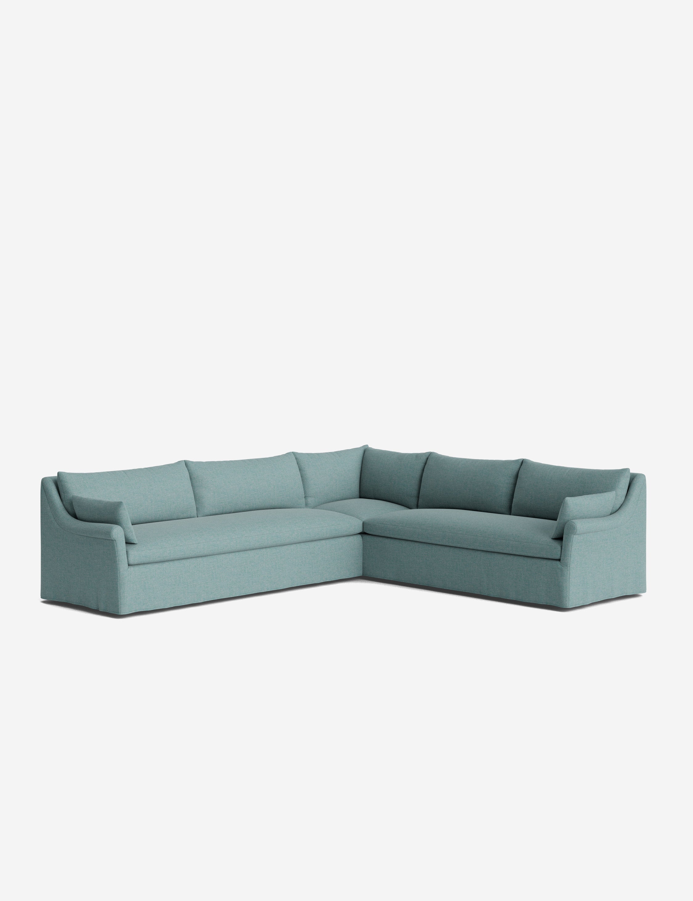 Lulu and Georgia Portola Rolled Arm Slipcover Corner Sectional Sofa - view 47