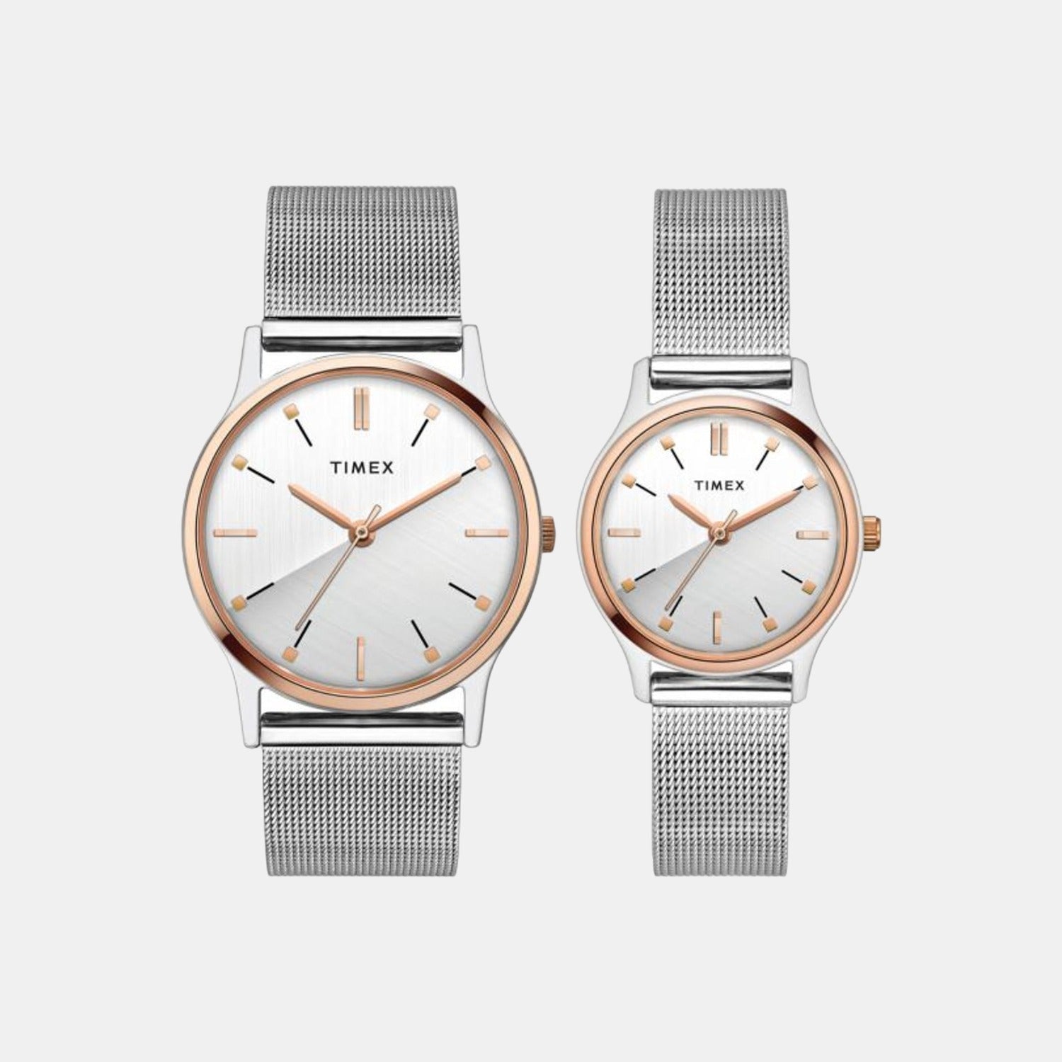 Timex Couple Quartz Silver Dial Analog Stainless Steel Watch TW00PR271