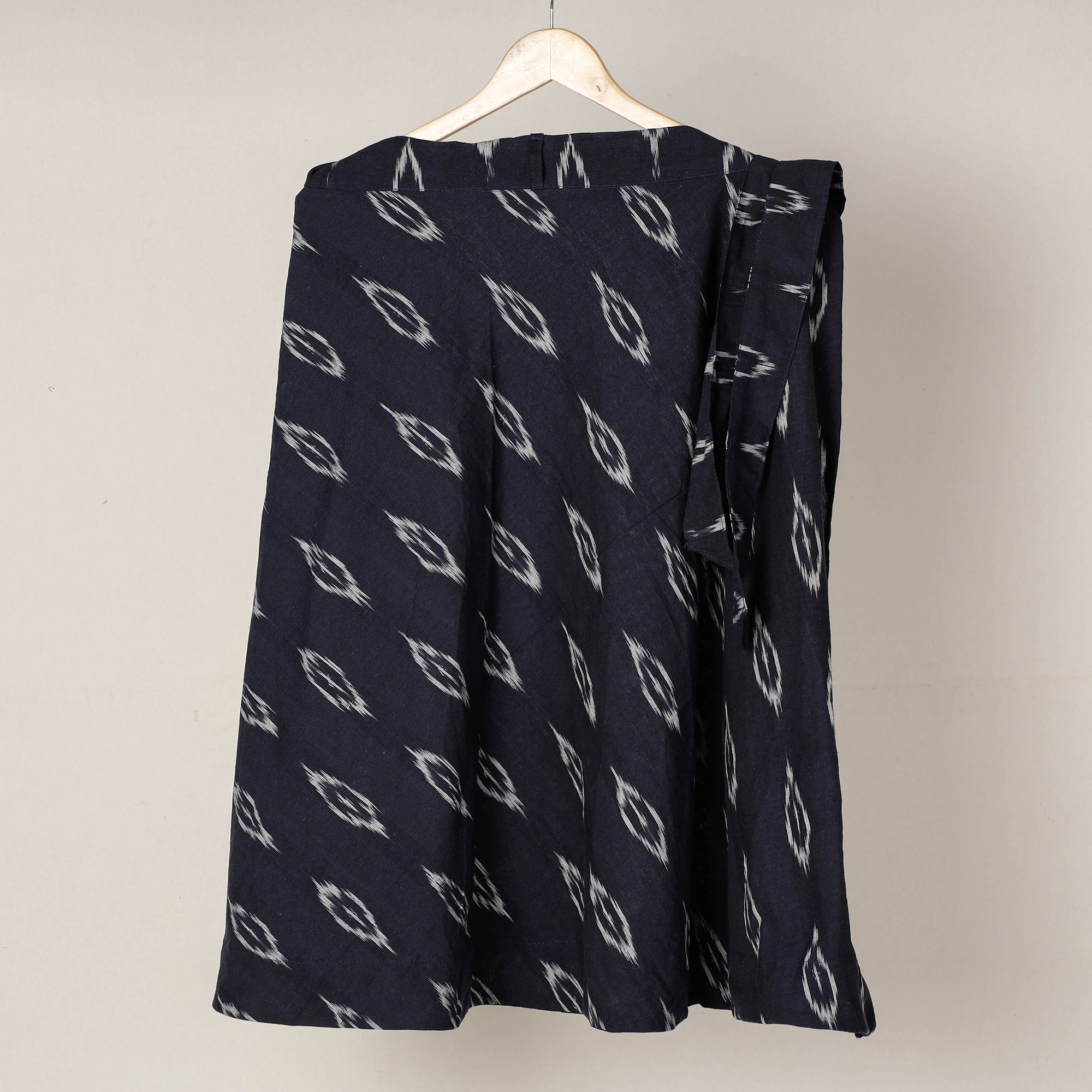 NOORI BAZAR Black - Wrap Around Cotton Pochampally Ikat Skirt