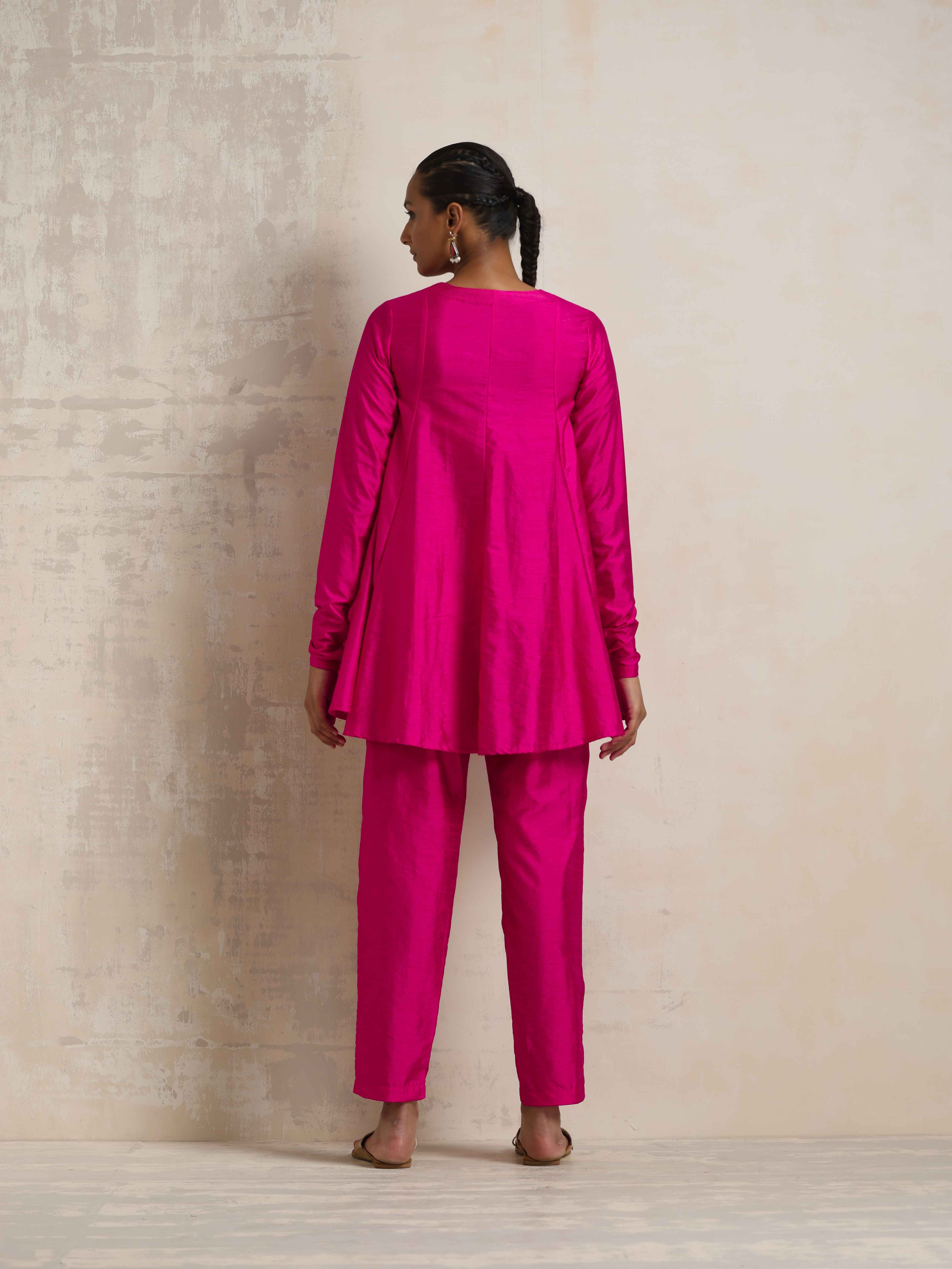 trueBrowns Pink Silk Co-ord Set - view 7