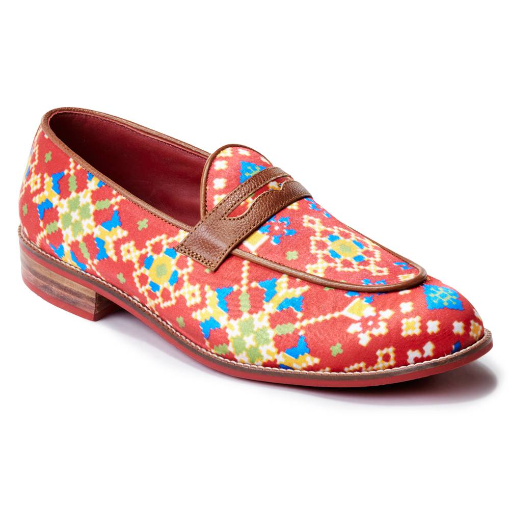 Banjaaran India Patola Loafers Men - Crimson - view 3