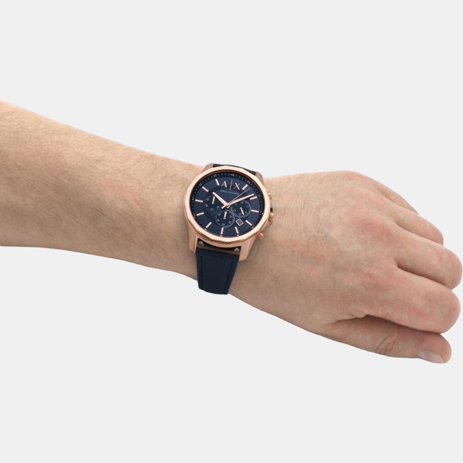 Armani Exchange Banks Men Quartz Blue Dial Chronograph Leather Watch AX1723 - view 7