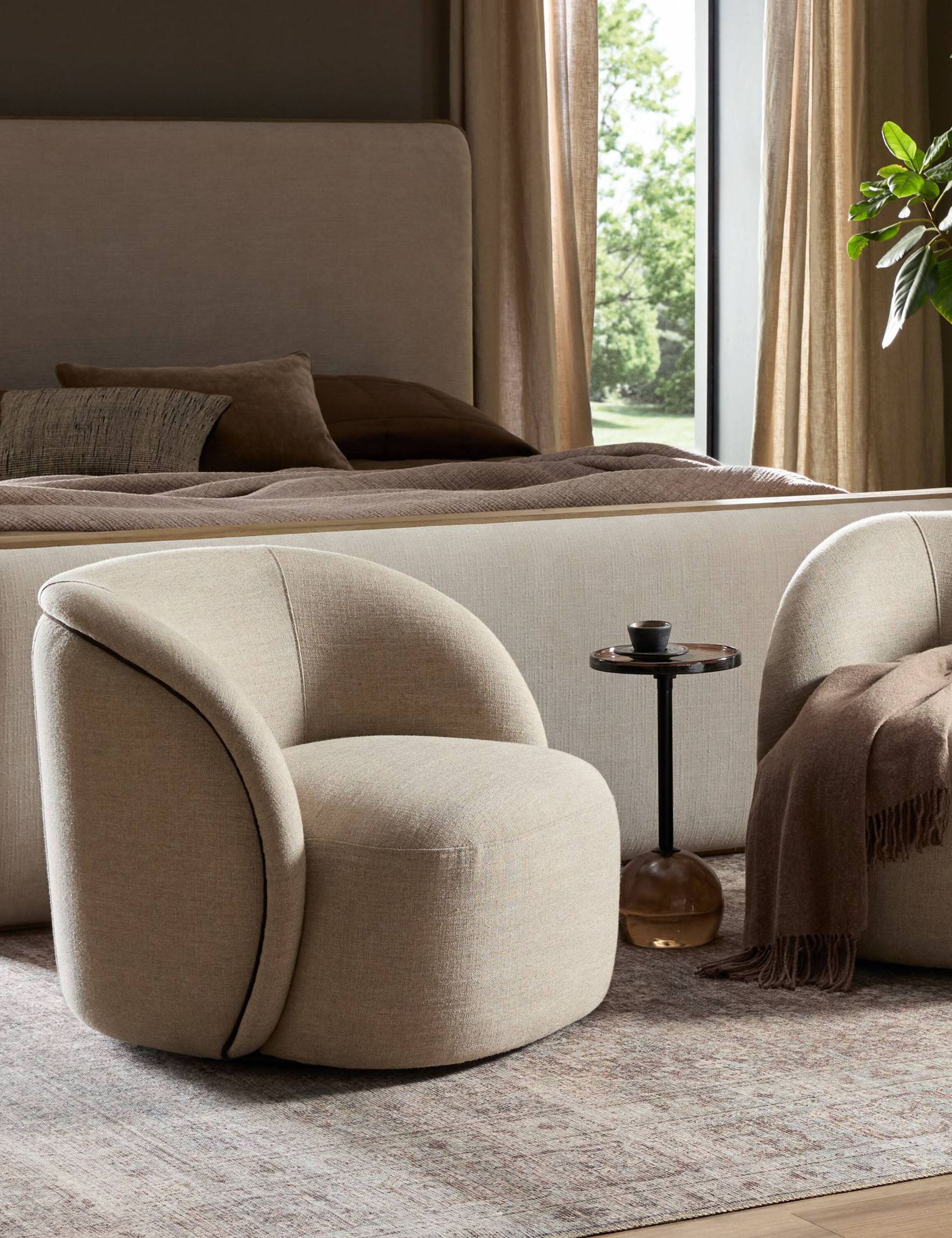 Lulu and Georgia Lada Swivel Chair – Taupe - view 2