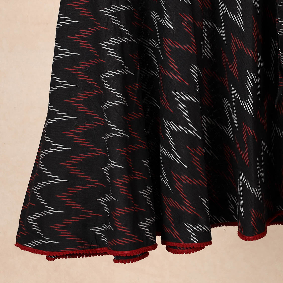 NOORI BAZAR Black - Pochampally Ikat Cotton Wrap Around Skirt - view 4