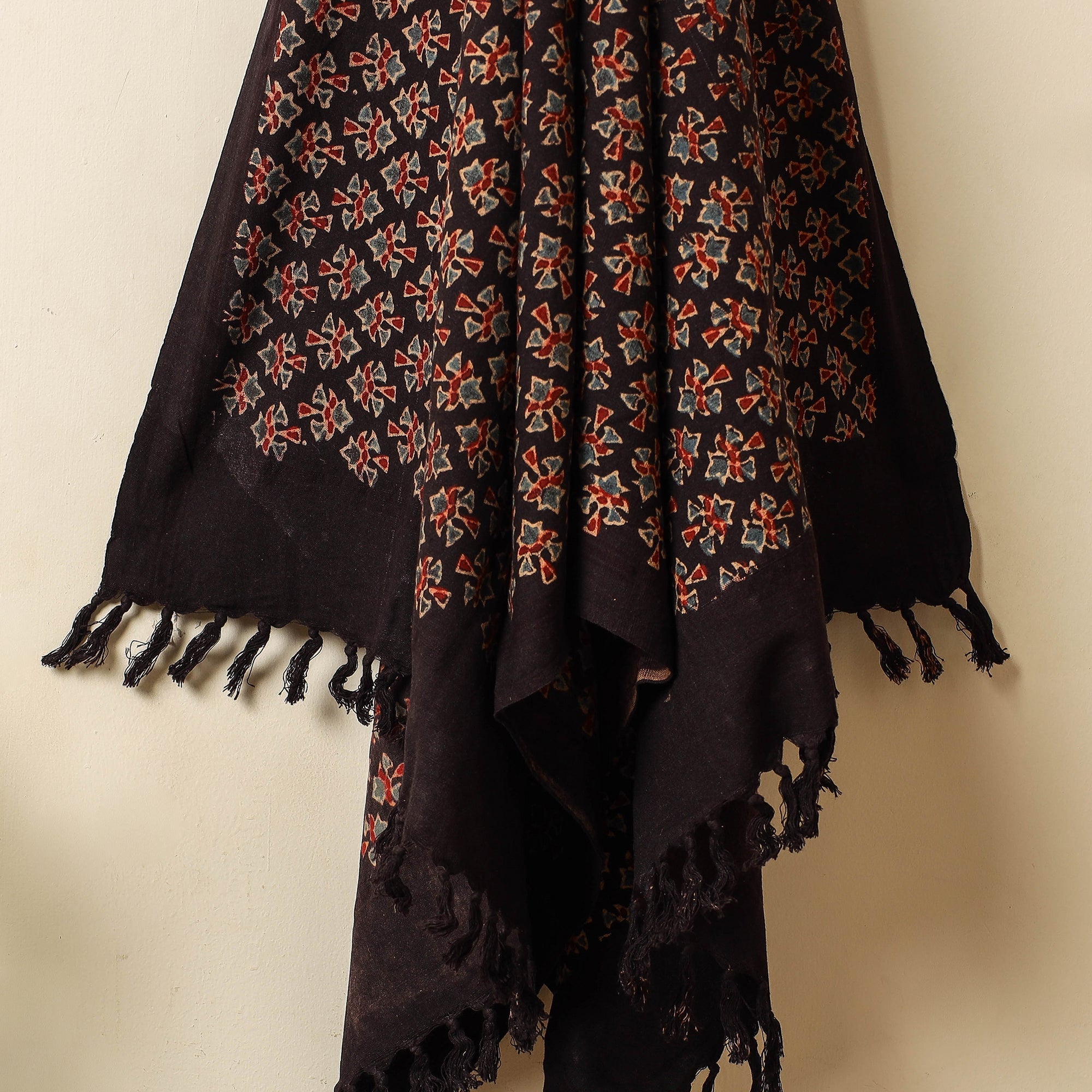 KACHCHH JI CHHAAP Black - Block Print Cotton Ajrakh Handloom Towel - view 2