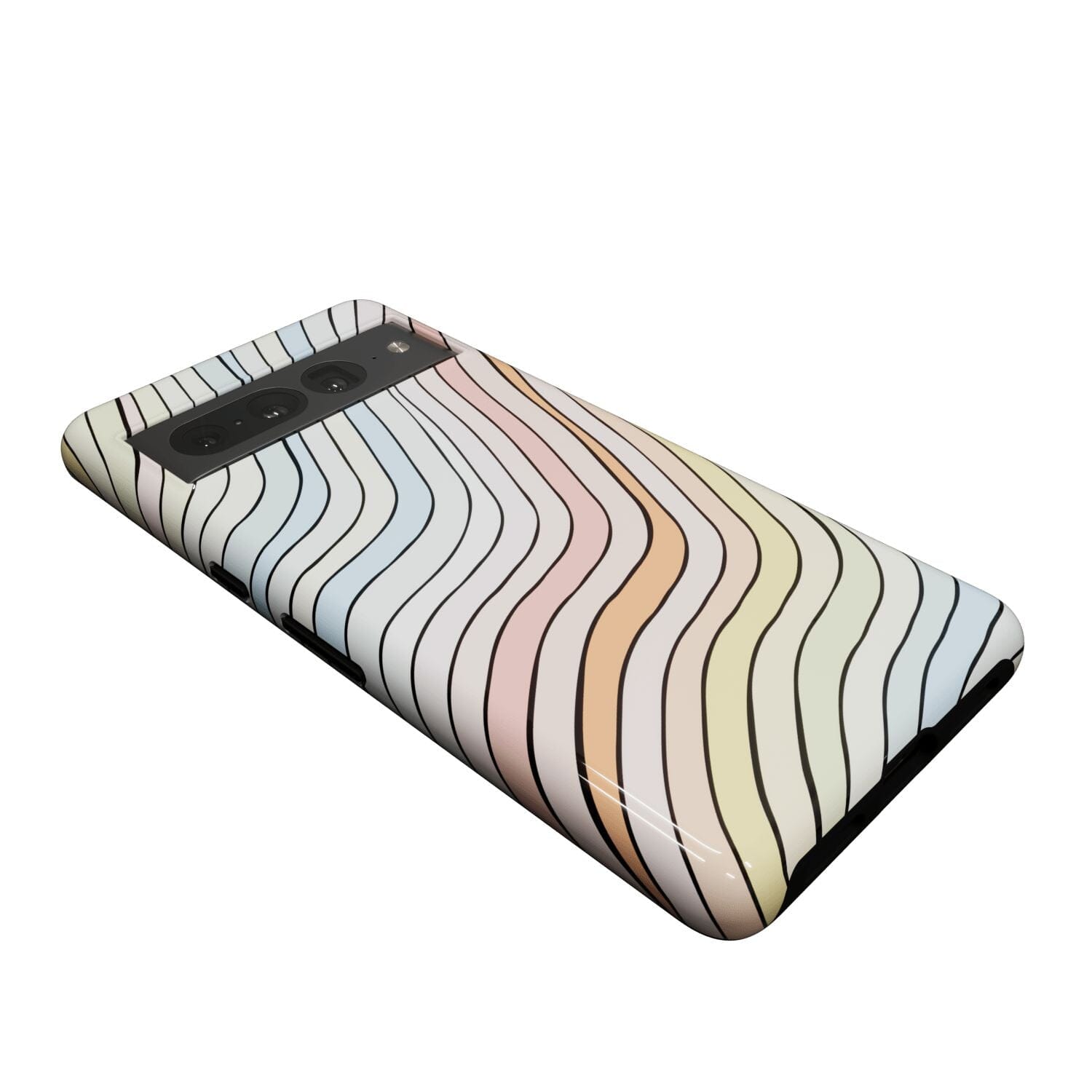 Casetry Ride The Wave | Pastel Rainbow Lined Google Pixel Case - view 11