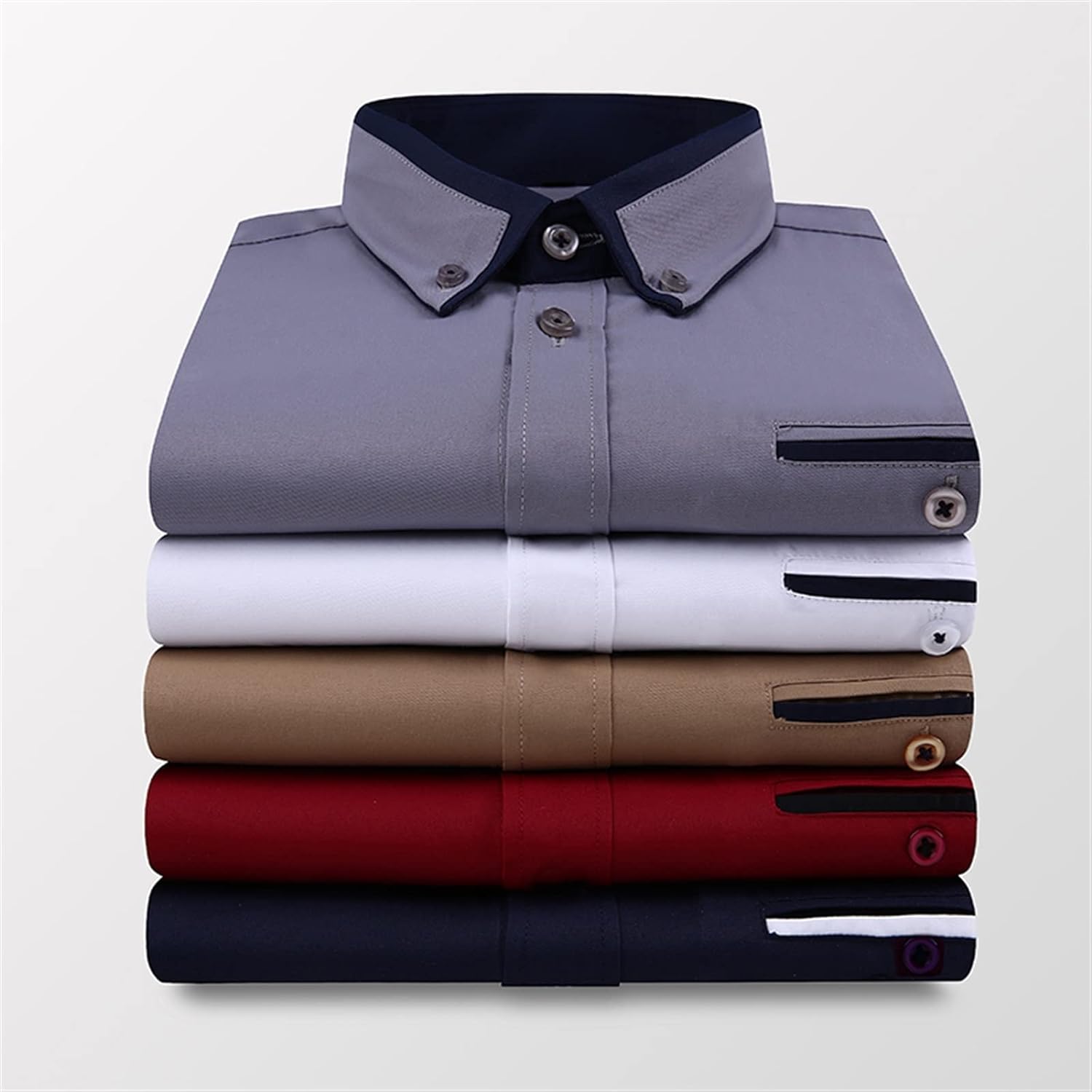 BlackTree Down Collar Cotton Blend Solid Shirt For Man (Black) - view 2